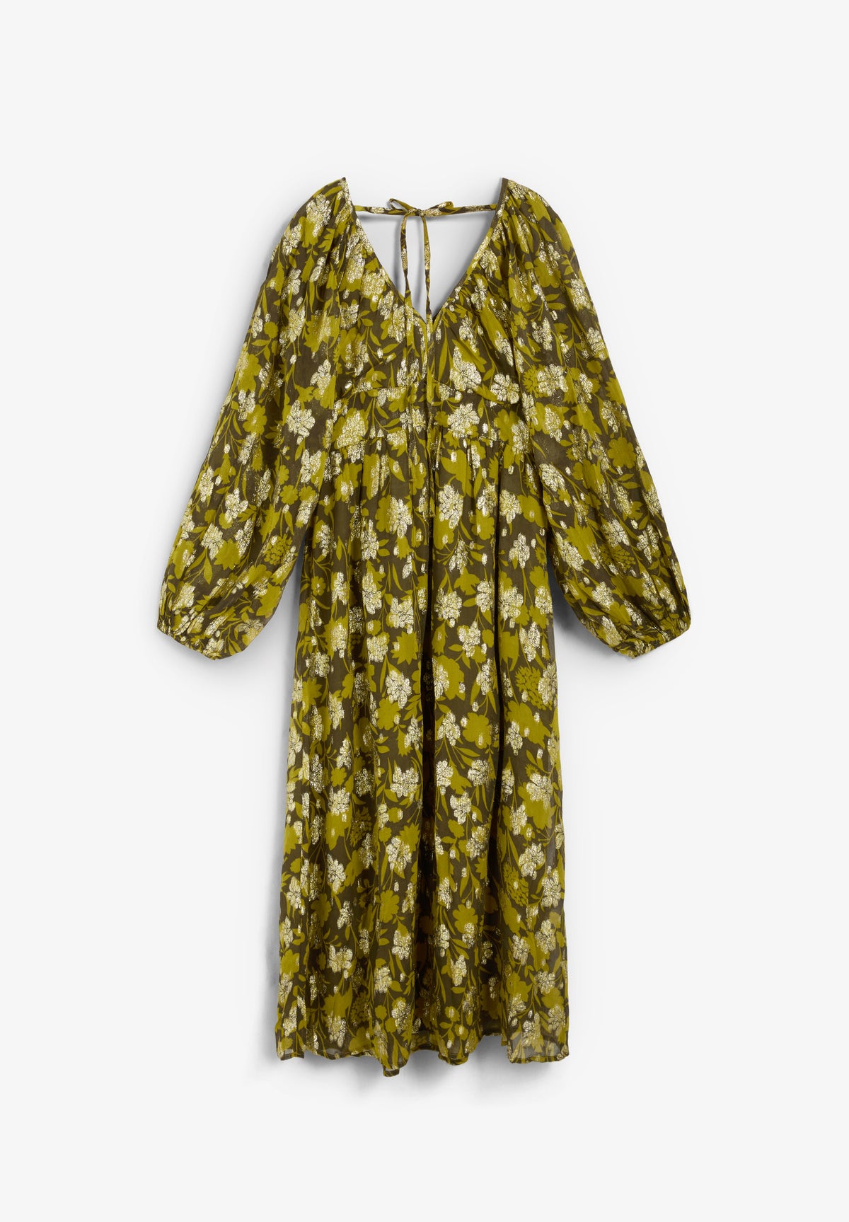 VESTIDO LÚREX ESTAMPADO FLORAL