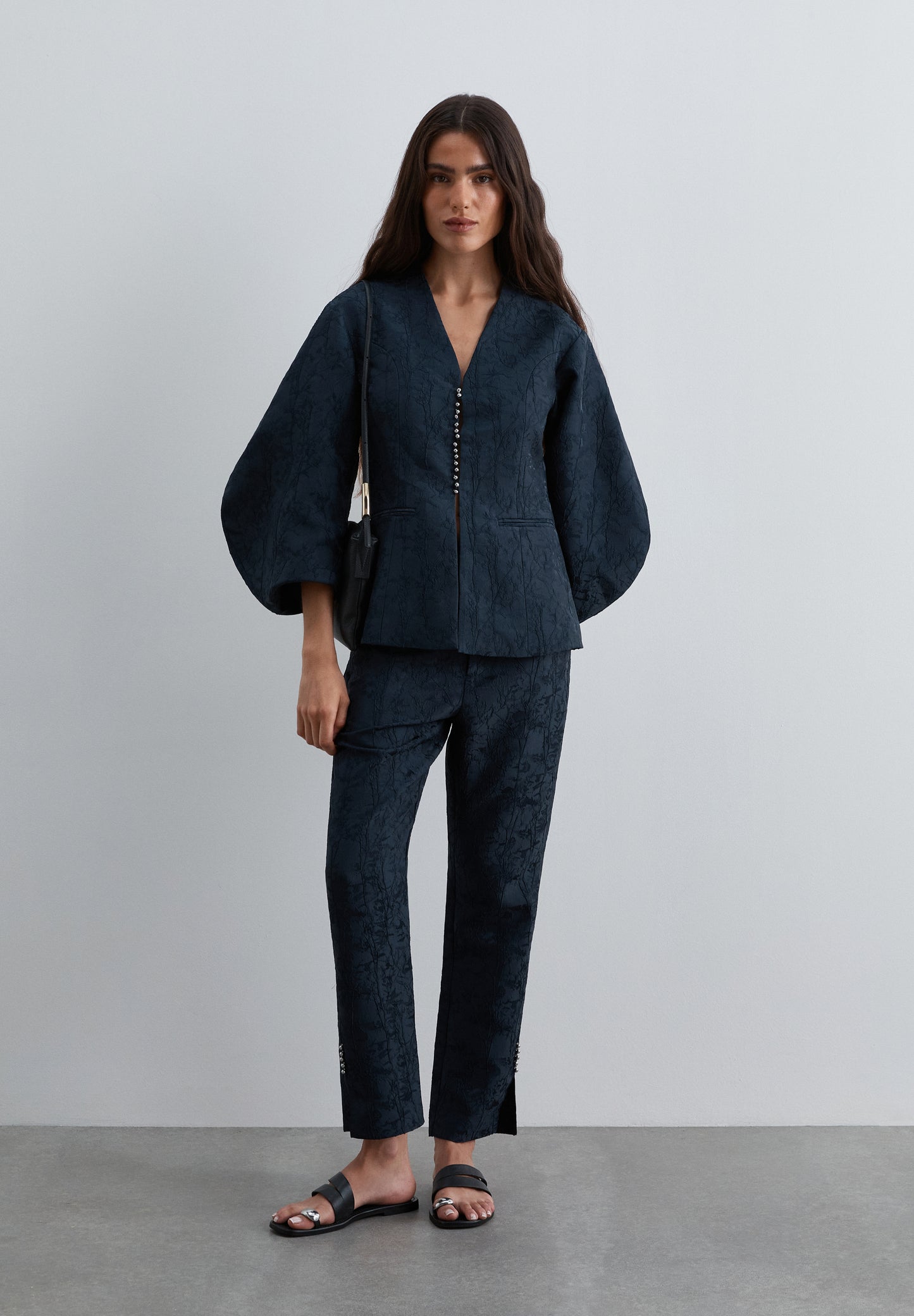 PANTALÓN JACQUARD ANKLE FLARE