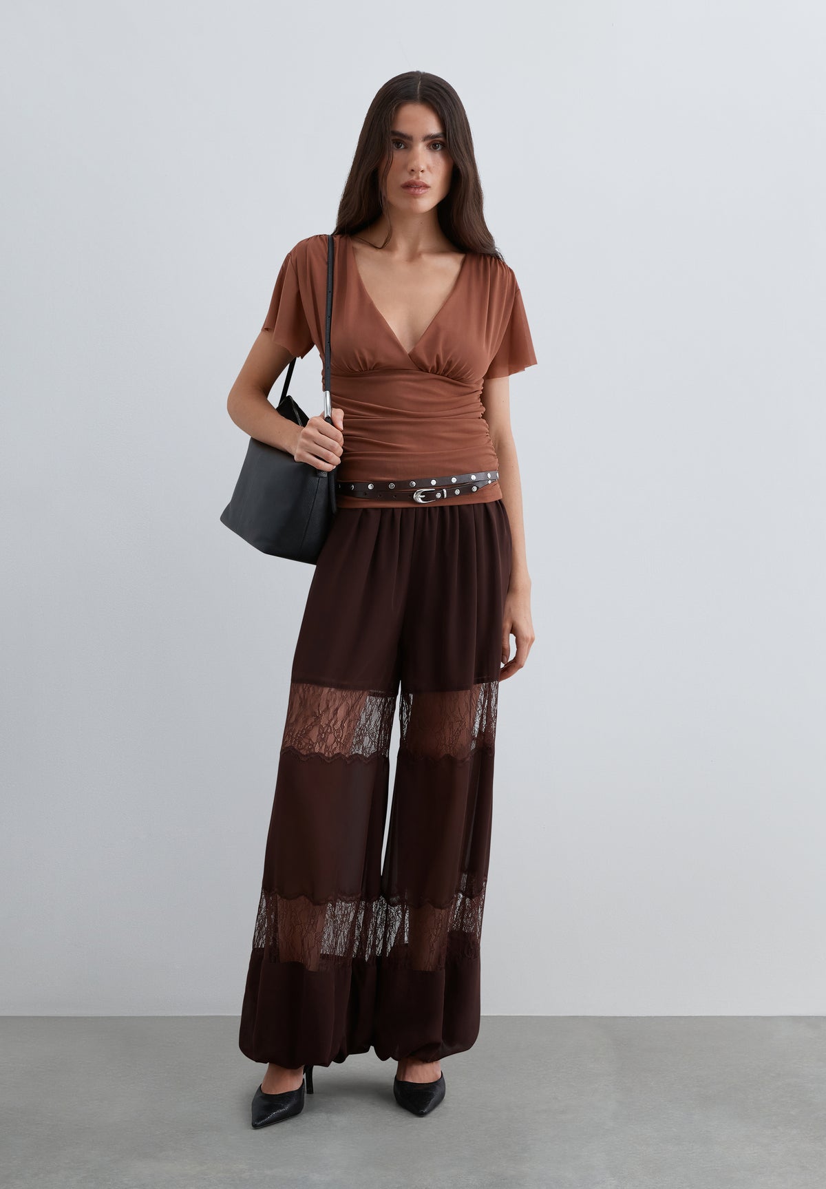 PANTALÓN BOMBACHO ENCAJE