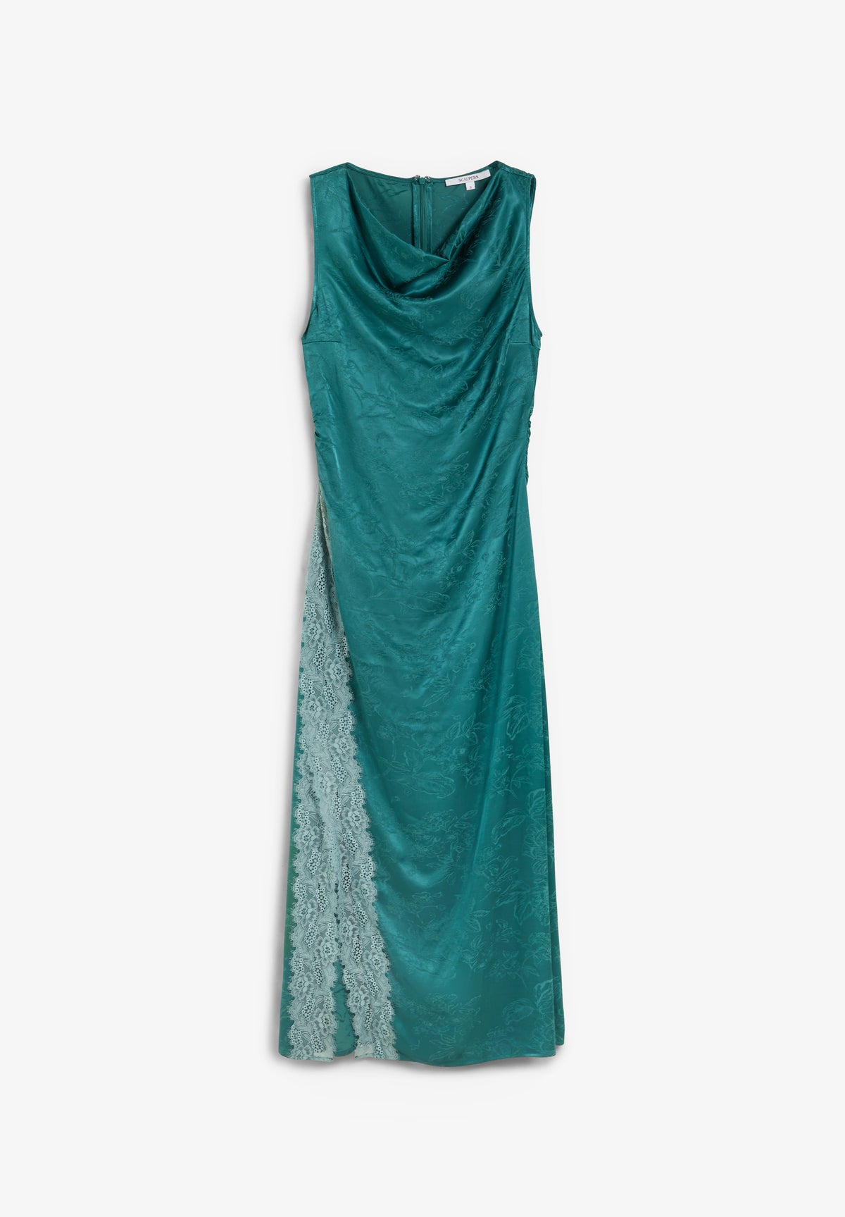VESTIDO JACQUARD CON ENCAJE