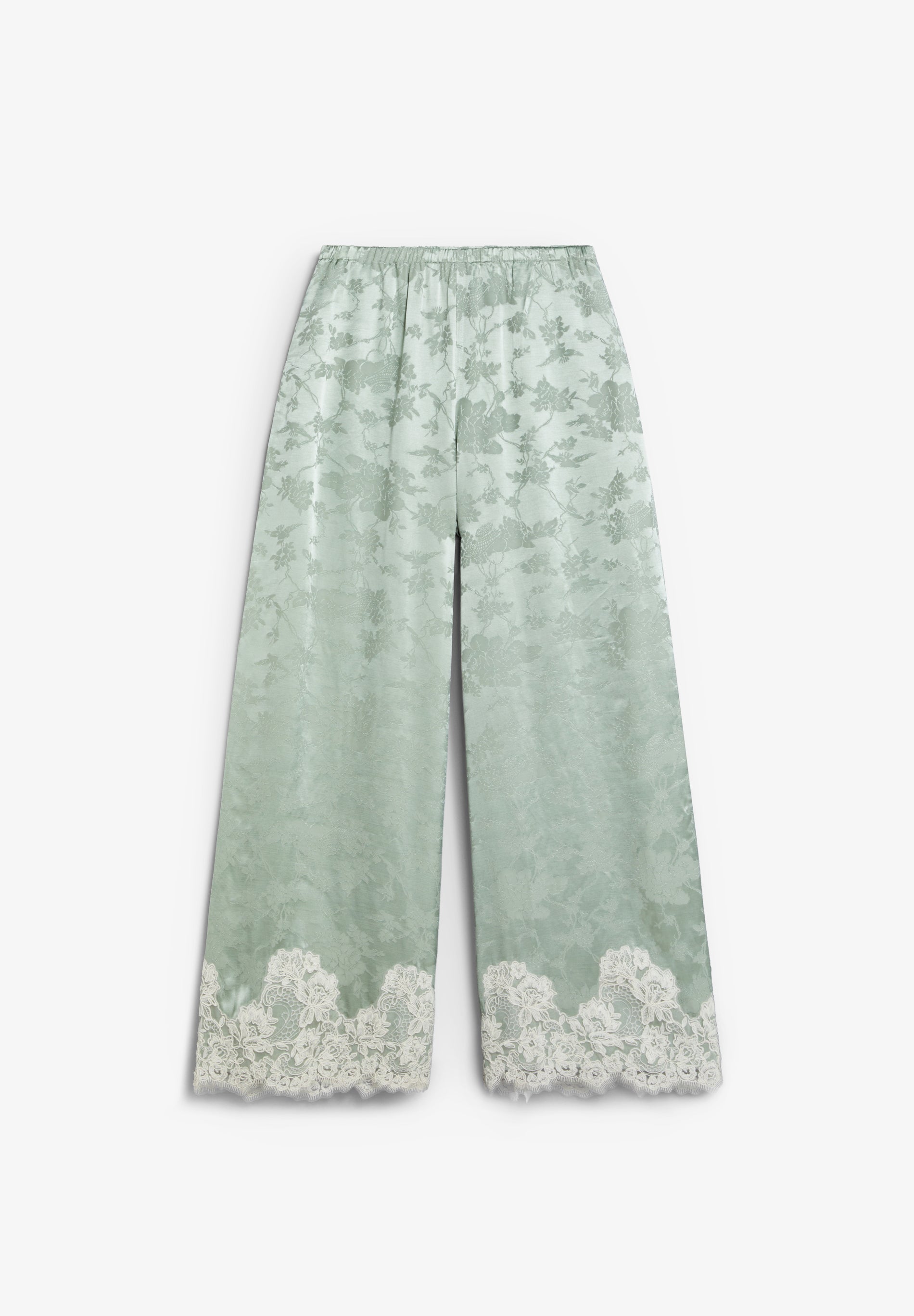 PANTALÓN JACQUARD CON ENCAJE