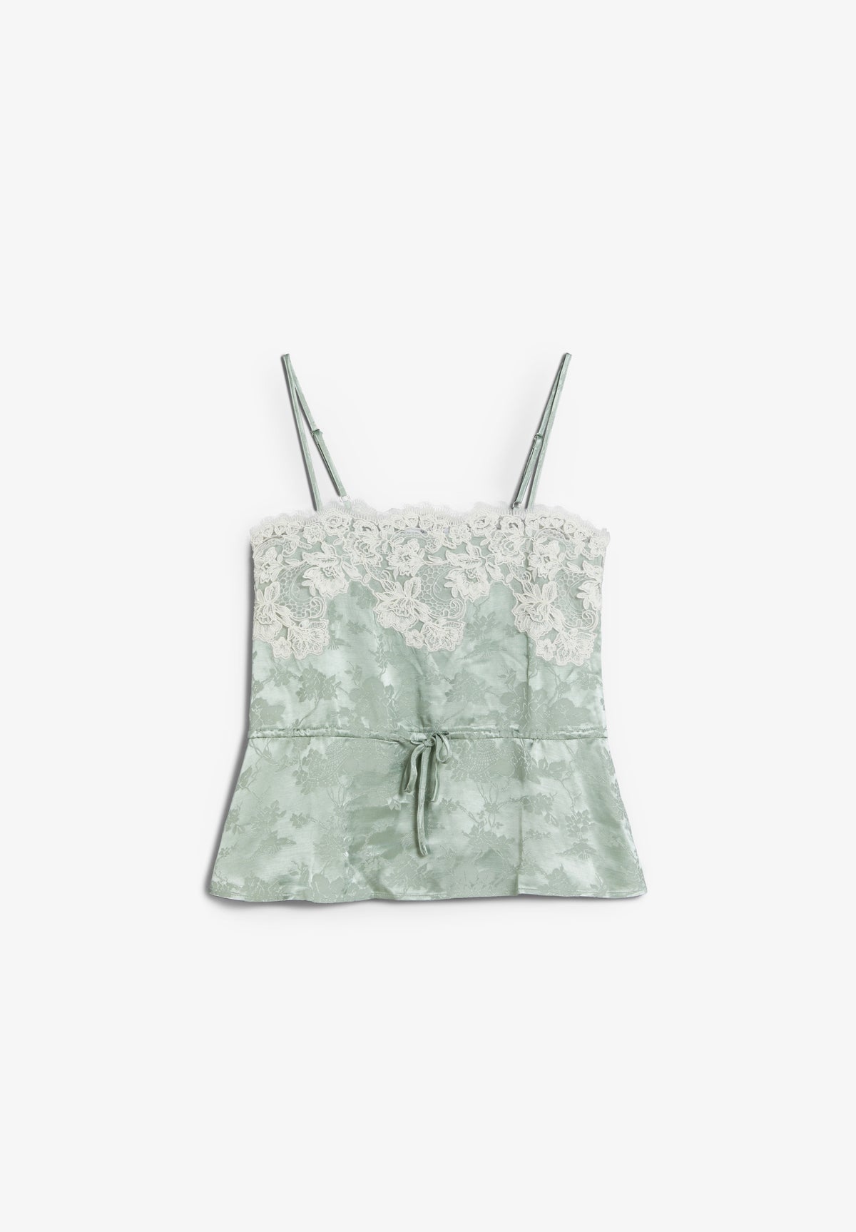 TOP JACQUARD CON ENCAJE
