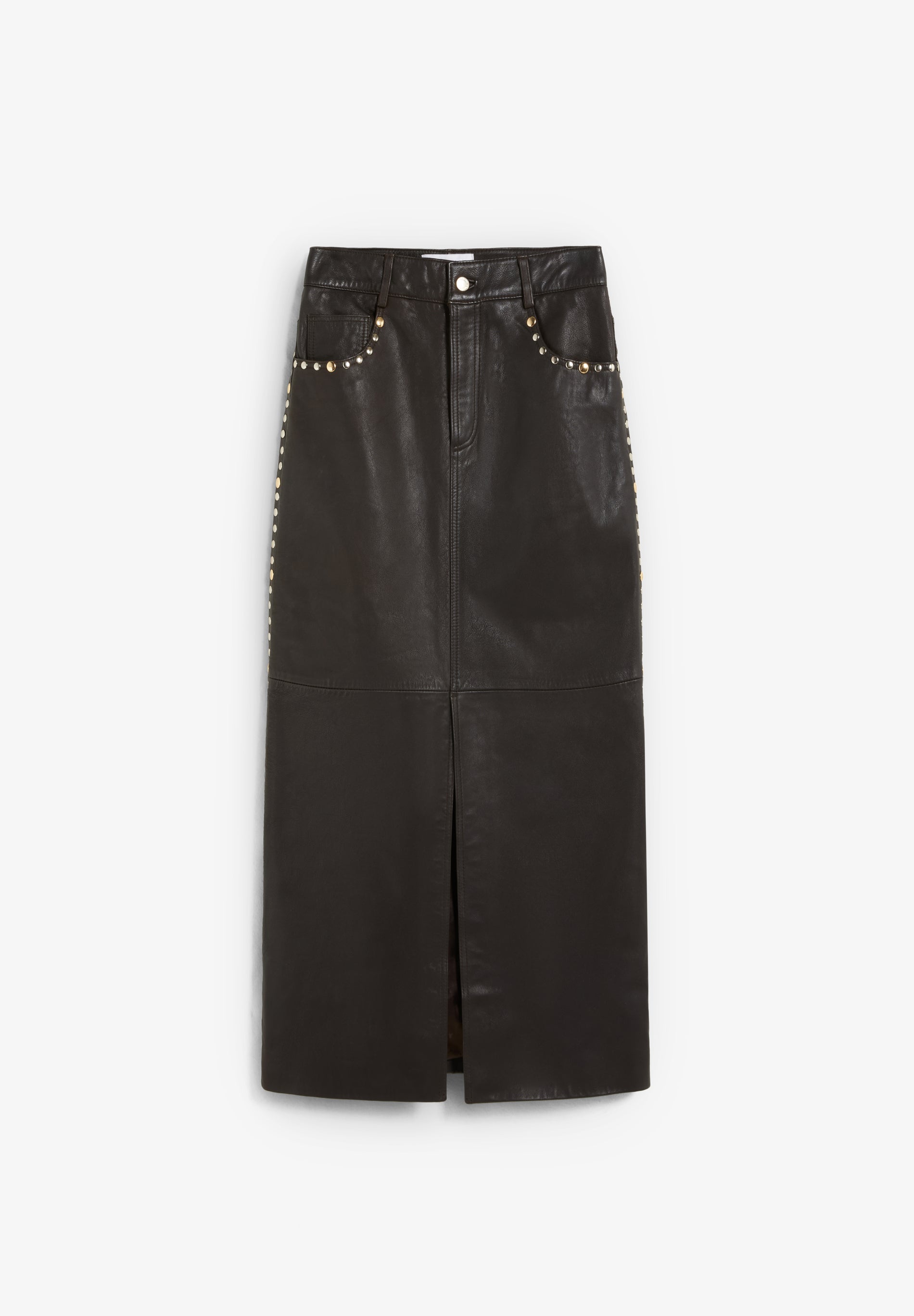 FALDA MIDI PIEL STUDS