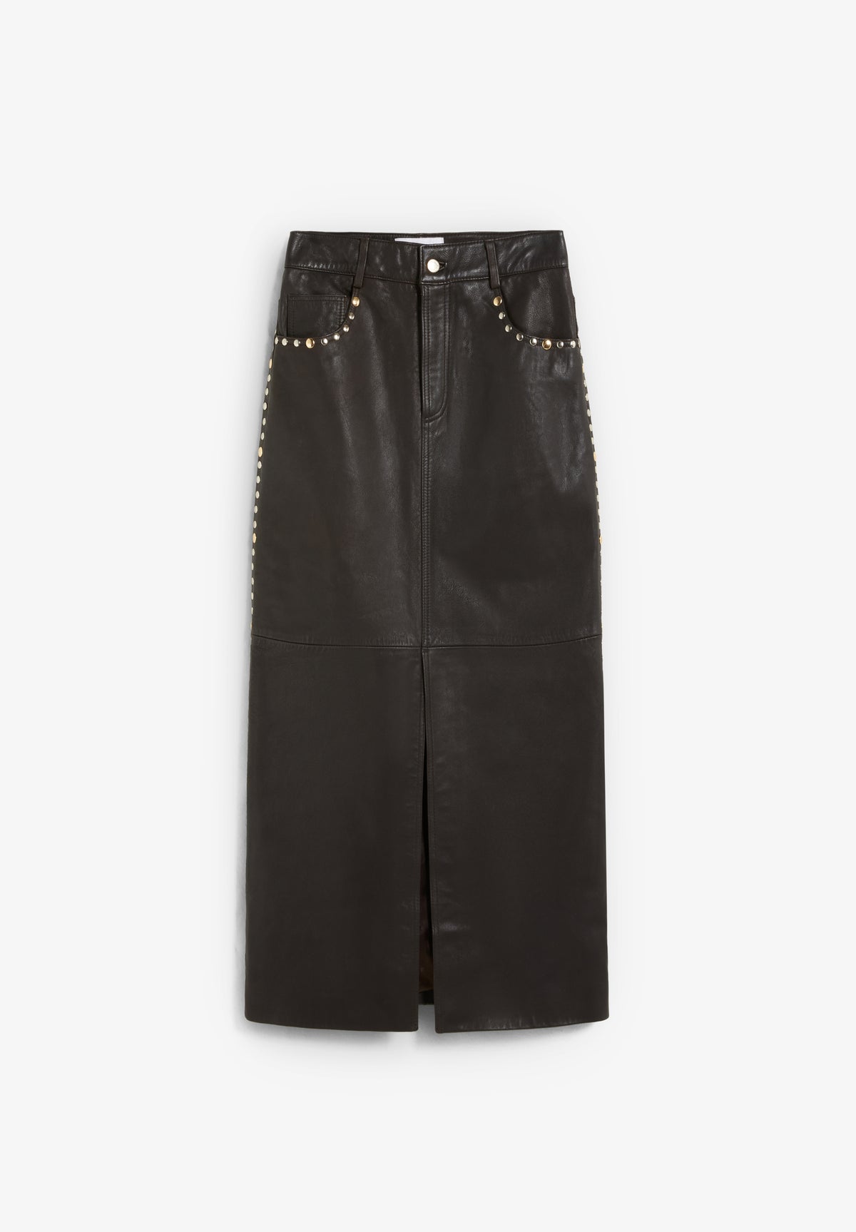 FALDA MIDI PIEL STUDS