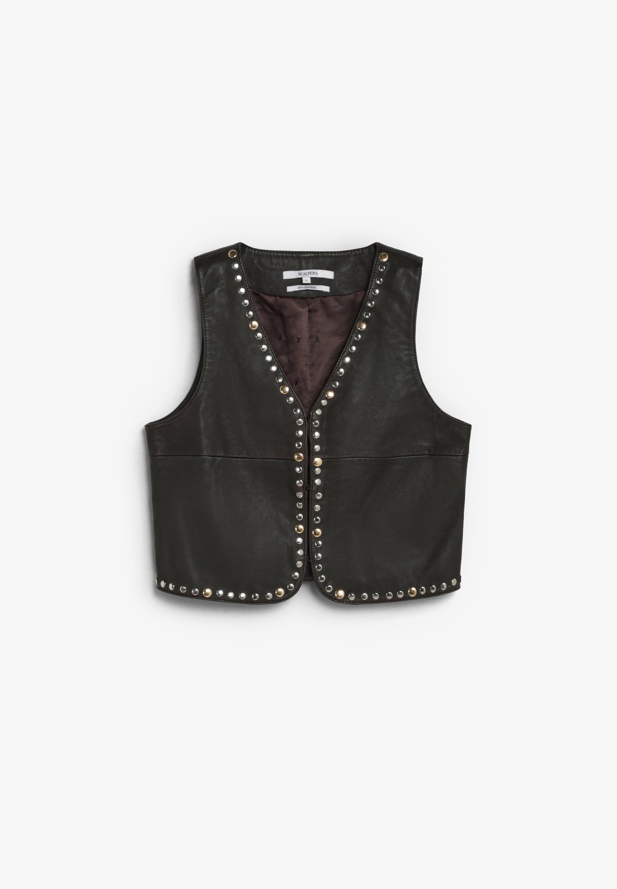 CHALECO PIEL STUDS