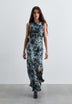 VESTIDO SATINADO ESTAMPADO