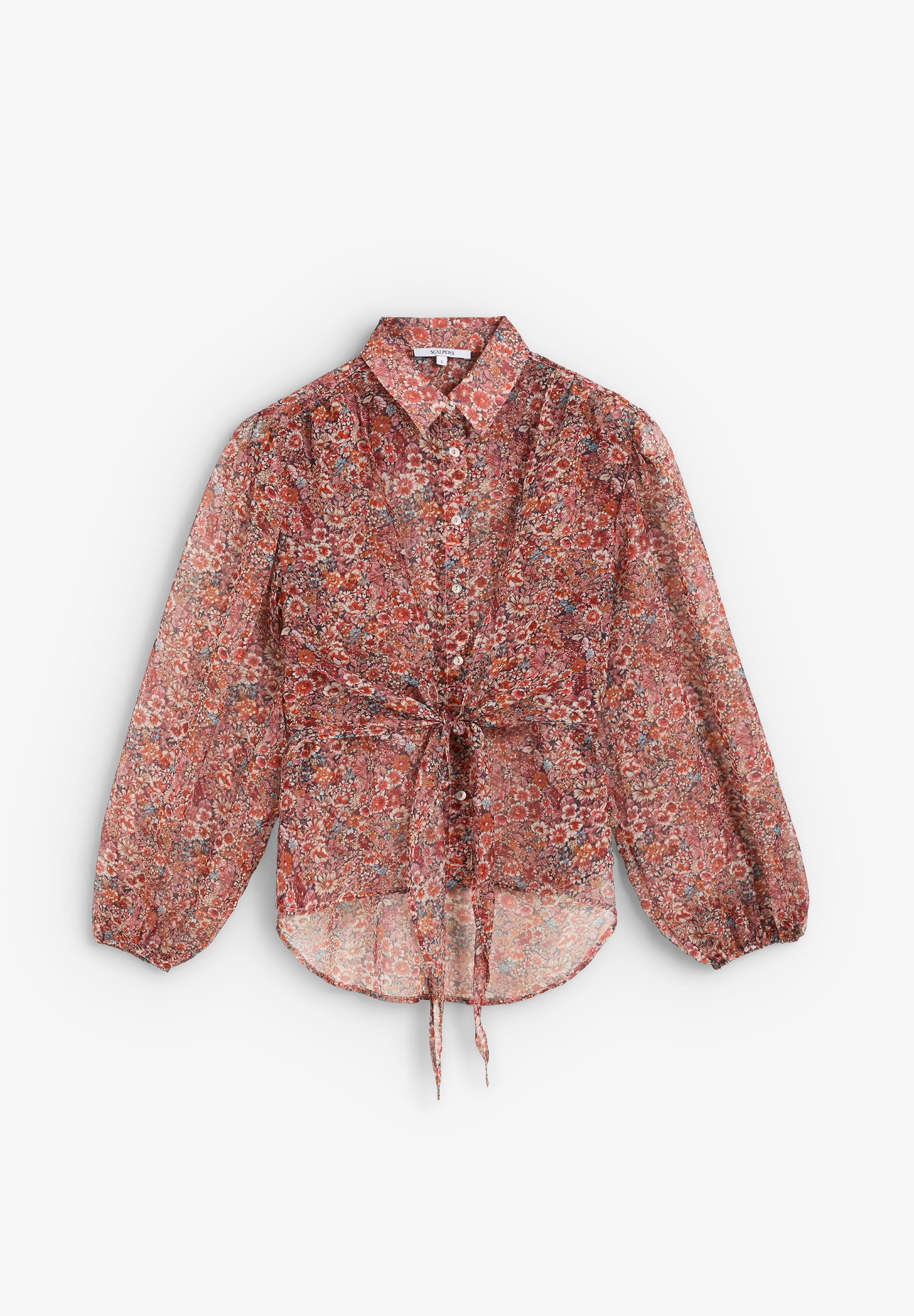 CAMISA ESTAMPADO FLORAL CON LAZADA