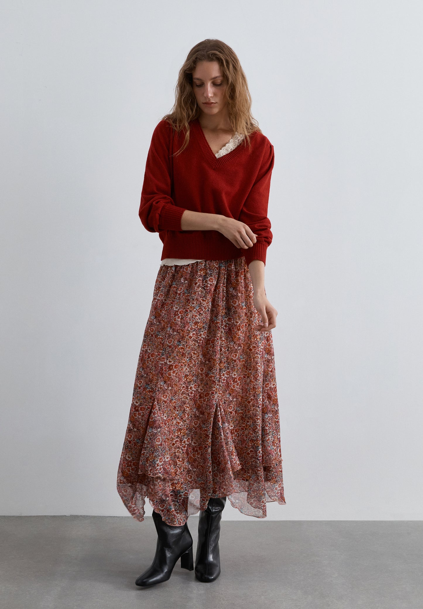 FALDA LARGA ESTAMPADO FLORAL