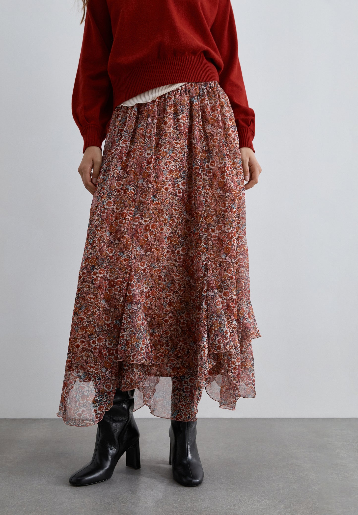 FALDA LARGA ESTAMPADO FLORAL