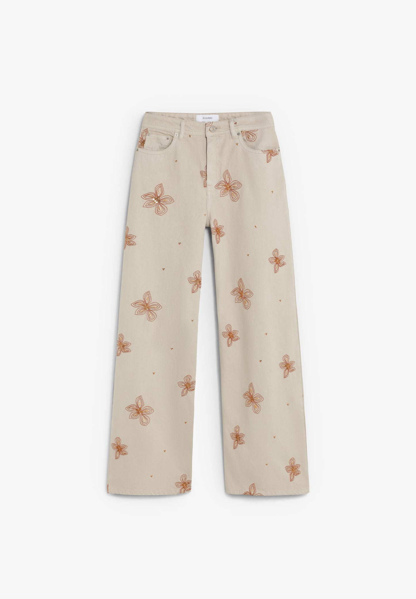 SCNEWEMB FLOWER DENIM PANT