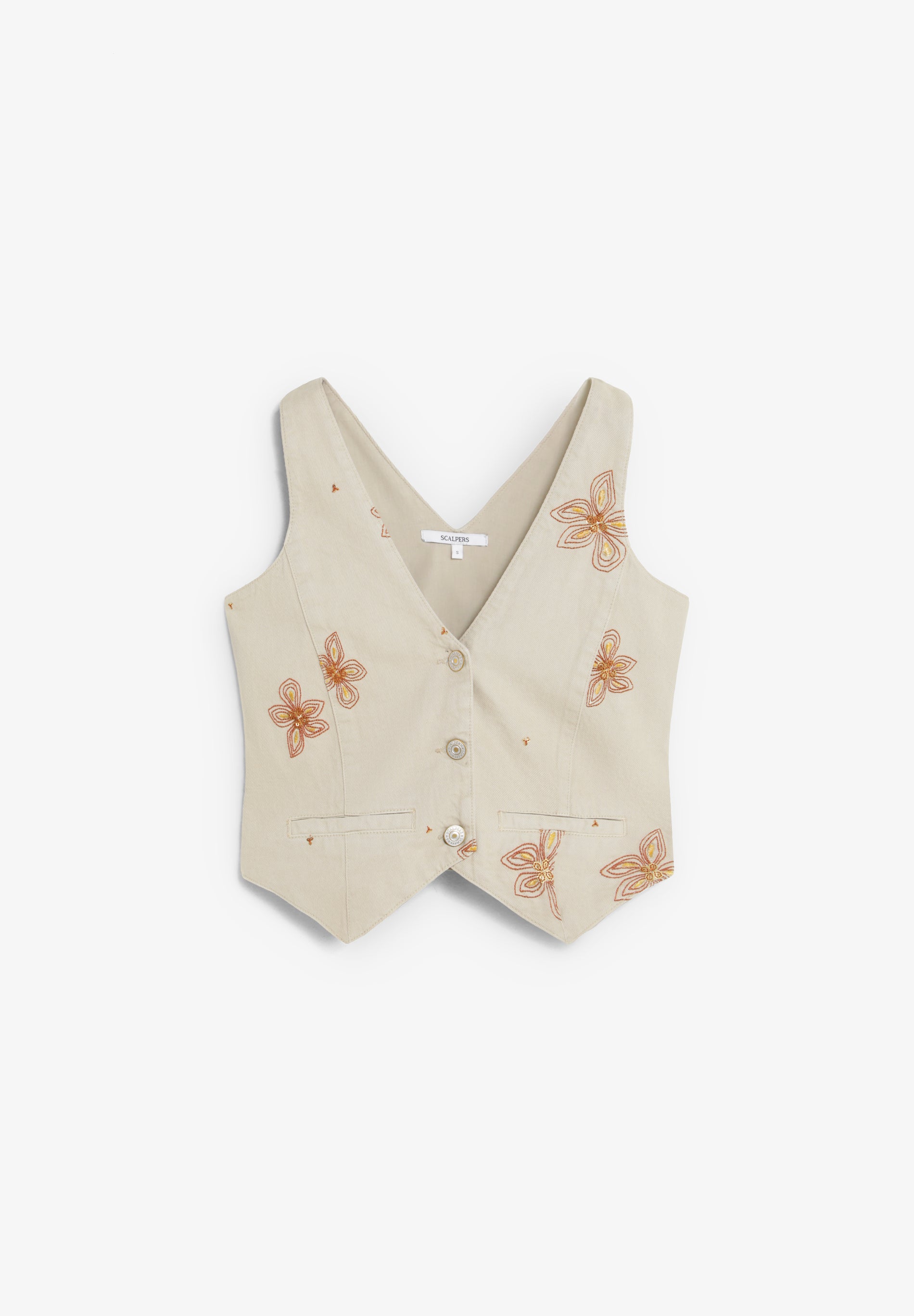 SCNEWEMB FLOWER DENIM VEST