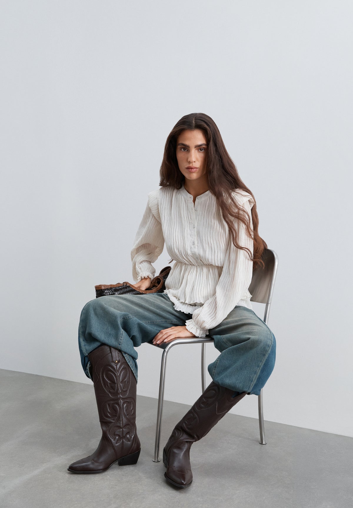 BLUSA PLISADA VOLANTES