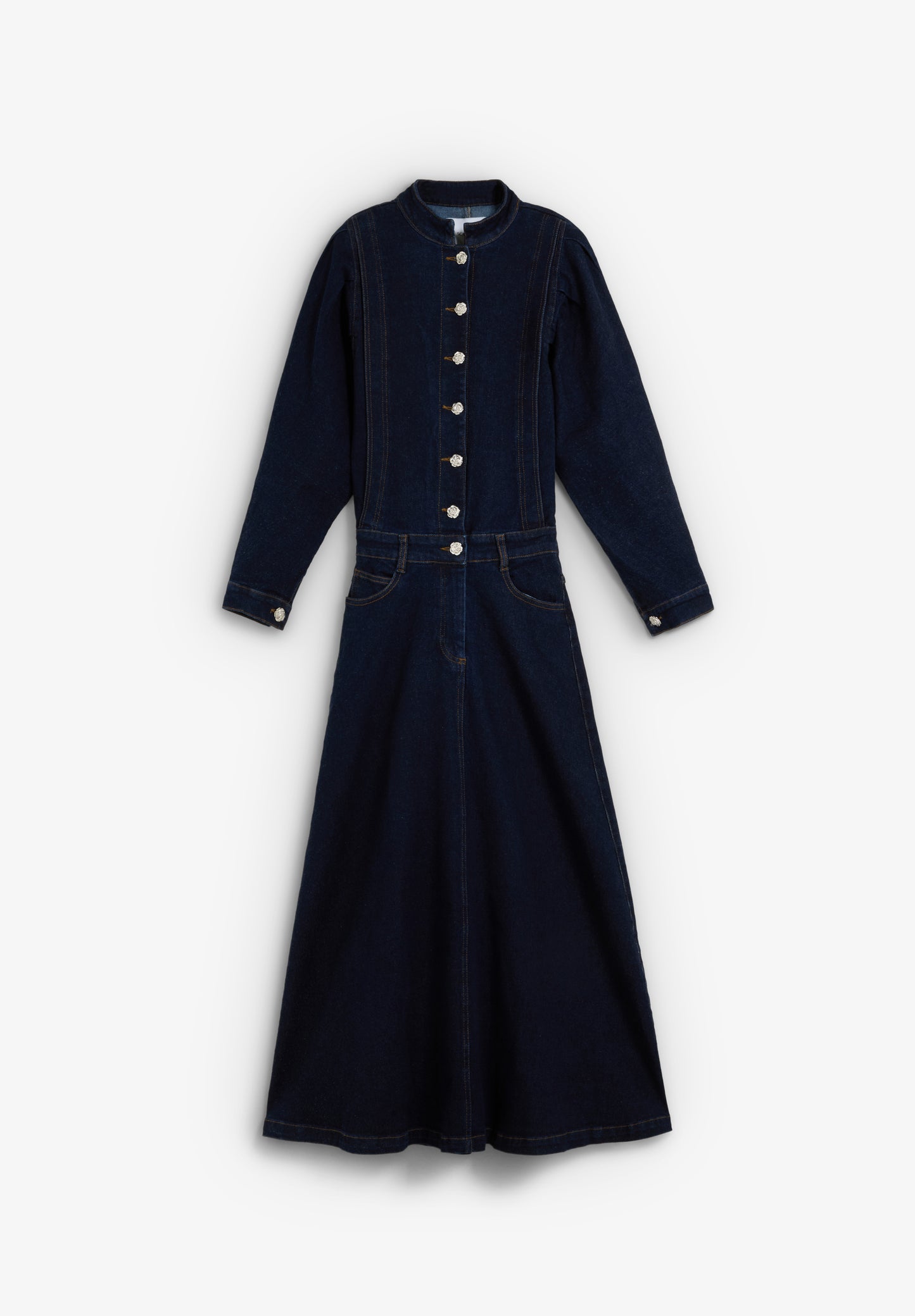 VESTIDO DENIM MANGAS VOLUMEN