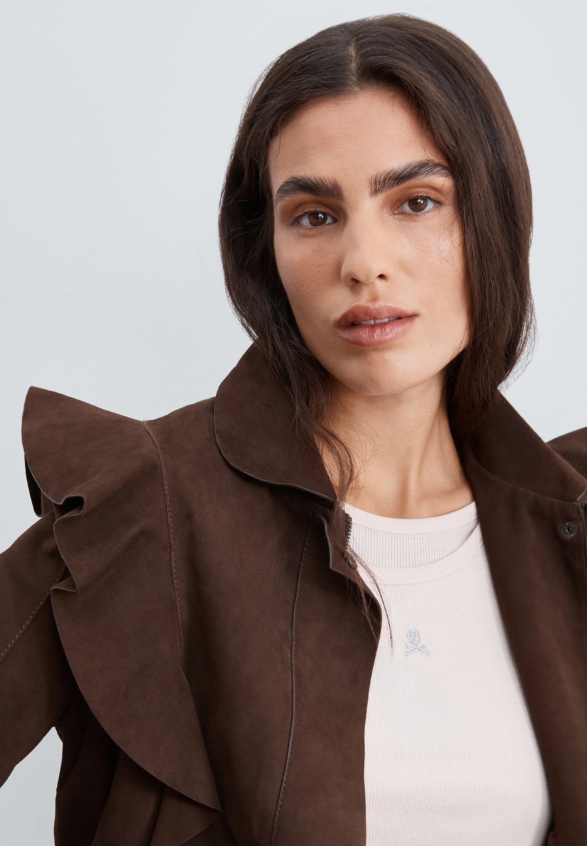 CHAQUETA ANTE VOLANTE