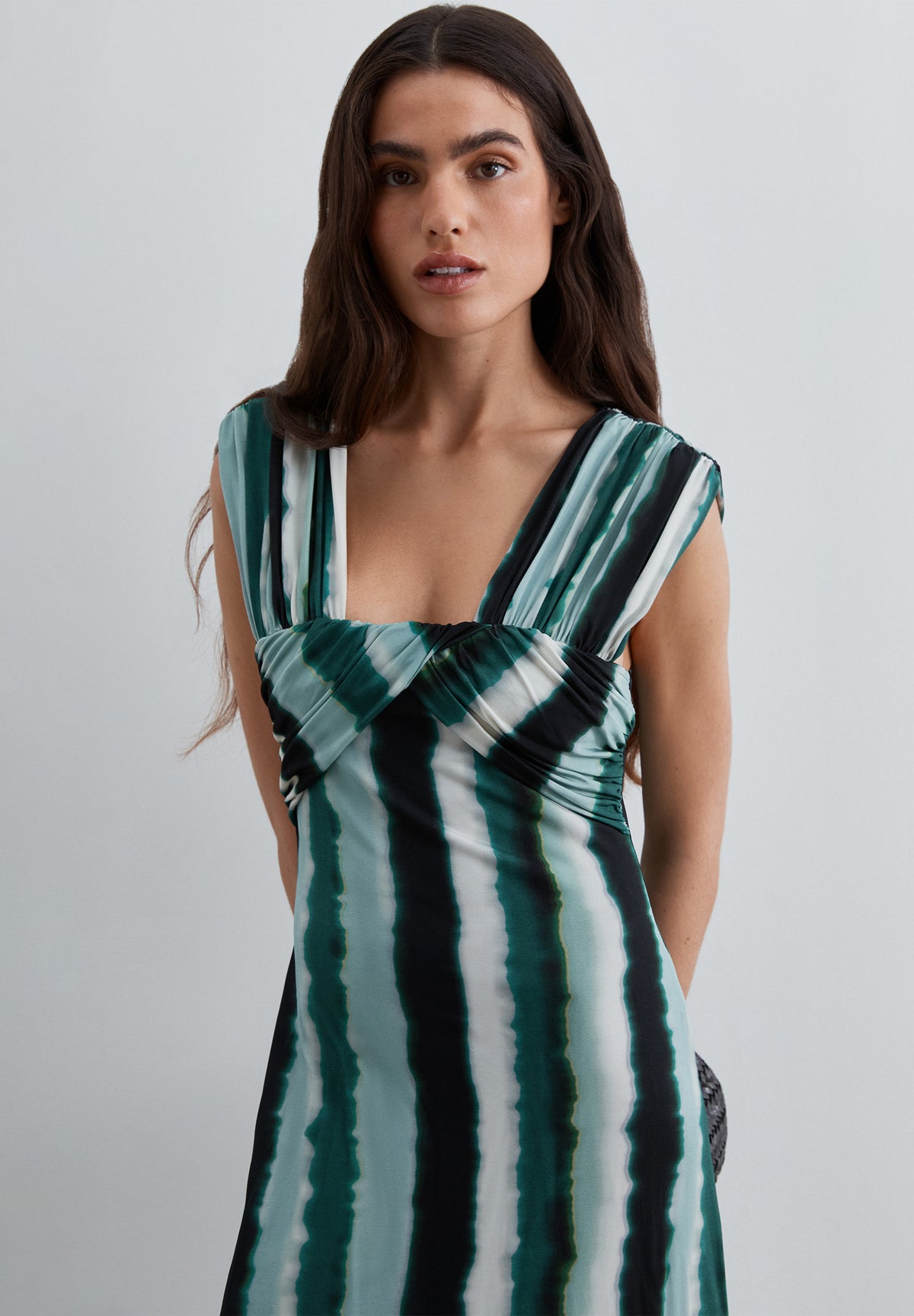 VESTIDO DRAPEADO ESTAMPADO TIE-DYE