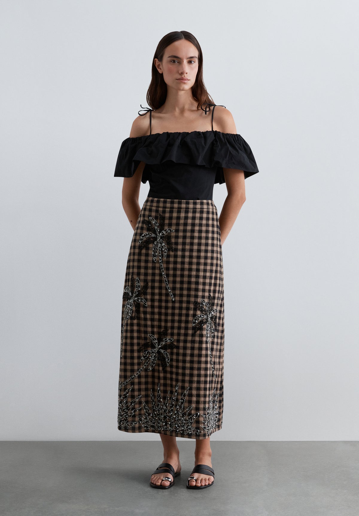 FALDA VICHY LENTEJUELAS
