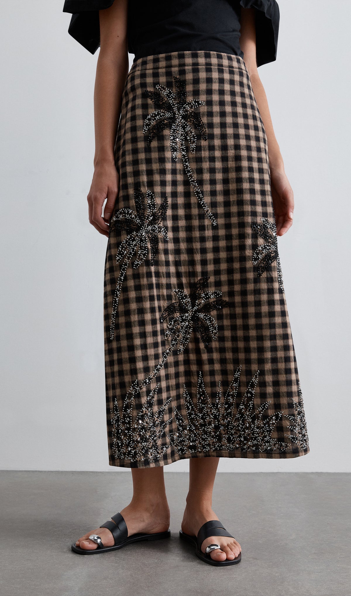 FALDA VICHY LENTEJUELAS
