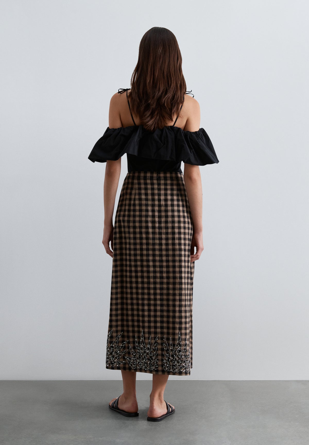 FALDA VICHY LENTEJUELAS