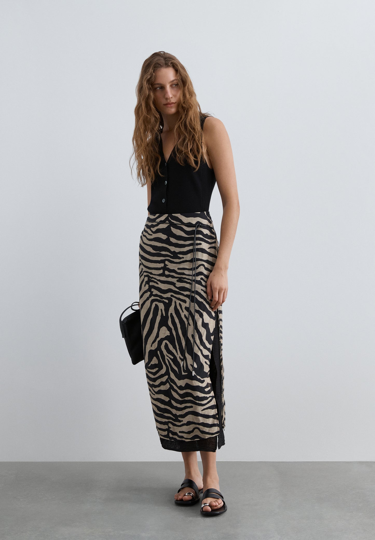 SCZEBRA FRINGES SKIRT