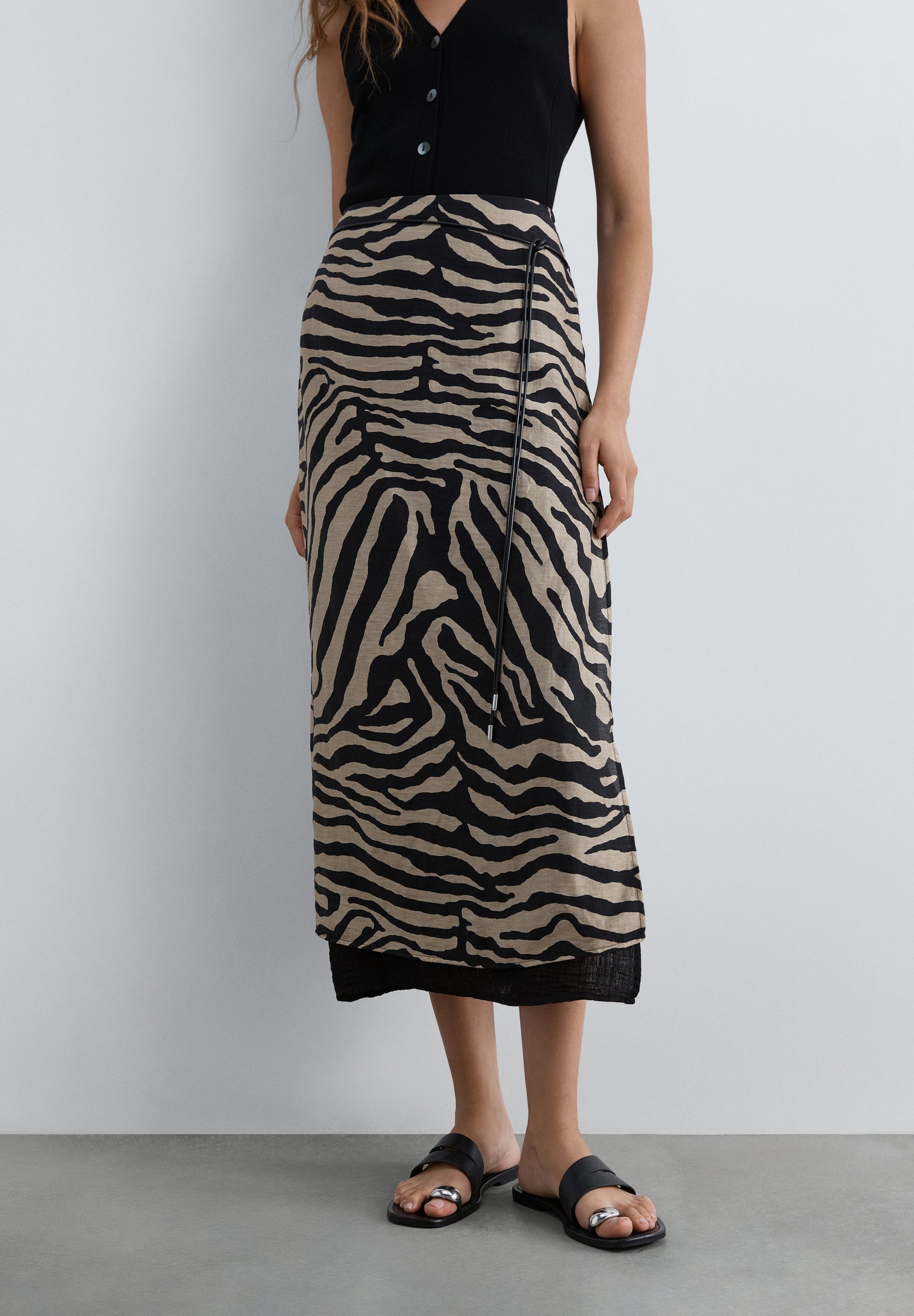 SCZEBRA FRINGES SKIRT