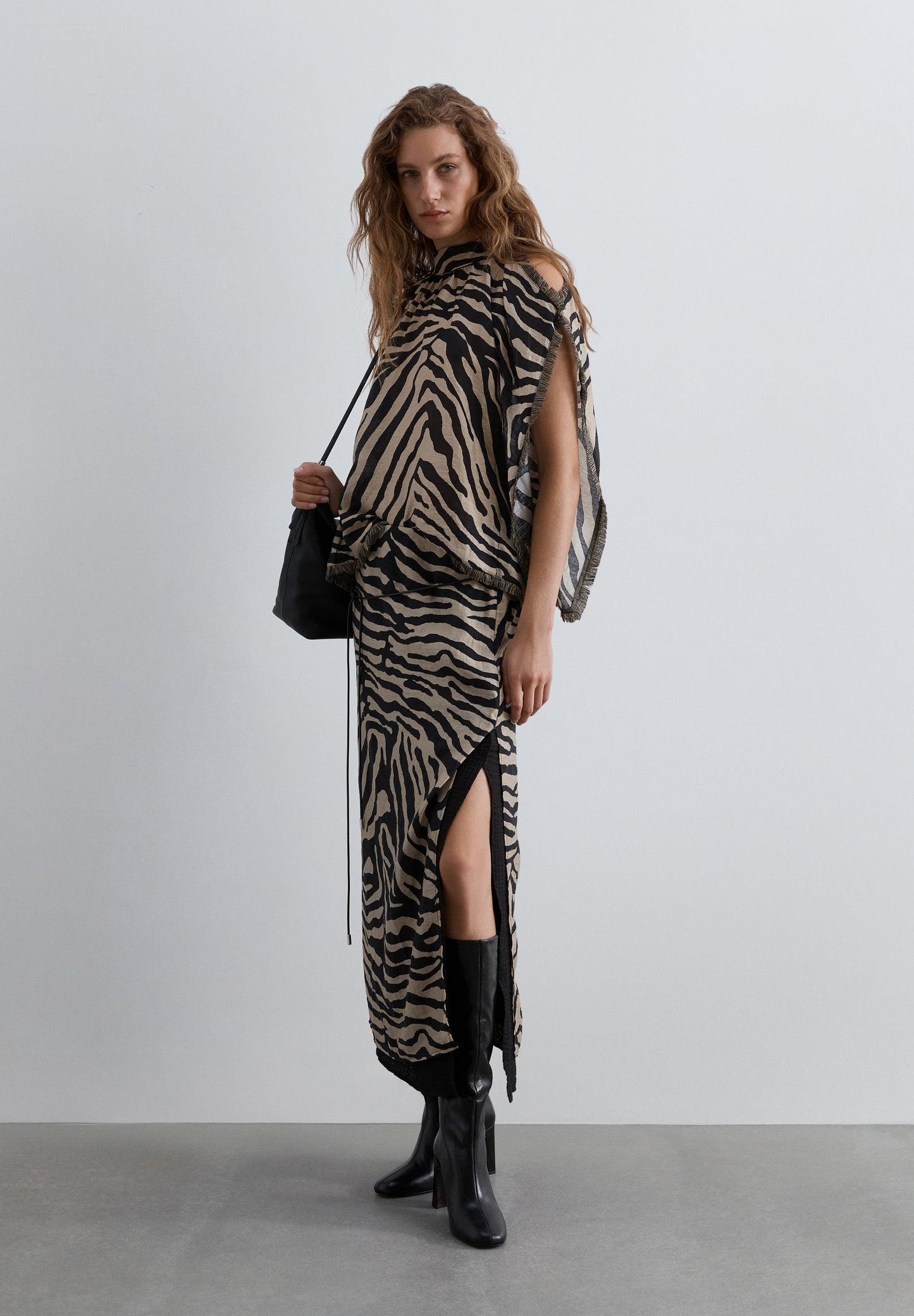 SCZEBRA FRINGES SKIRT