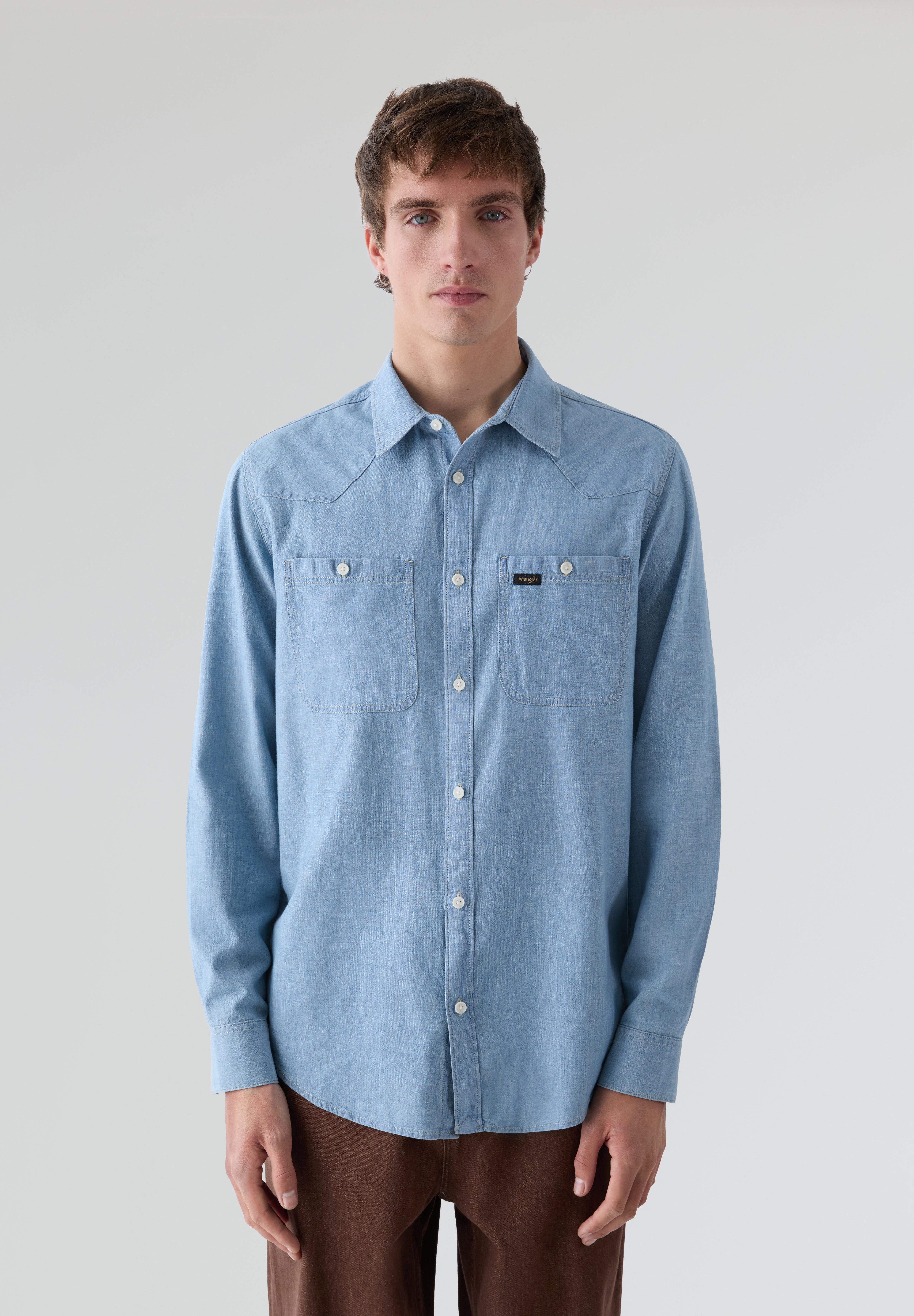 WRANGLER | CAMISA CHAMBRAY INDIGO HOMBRE