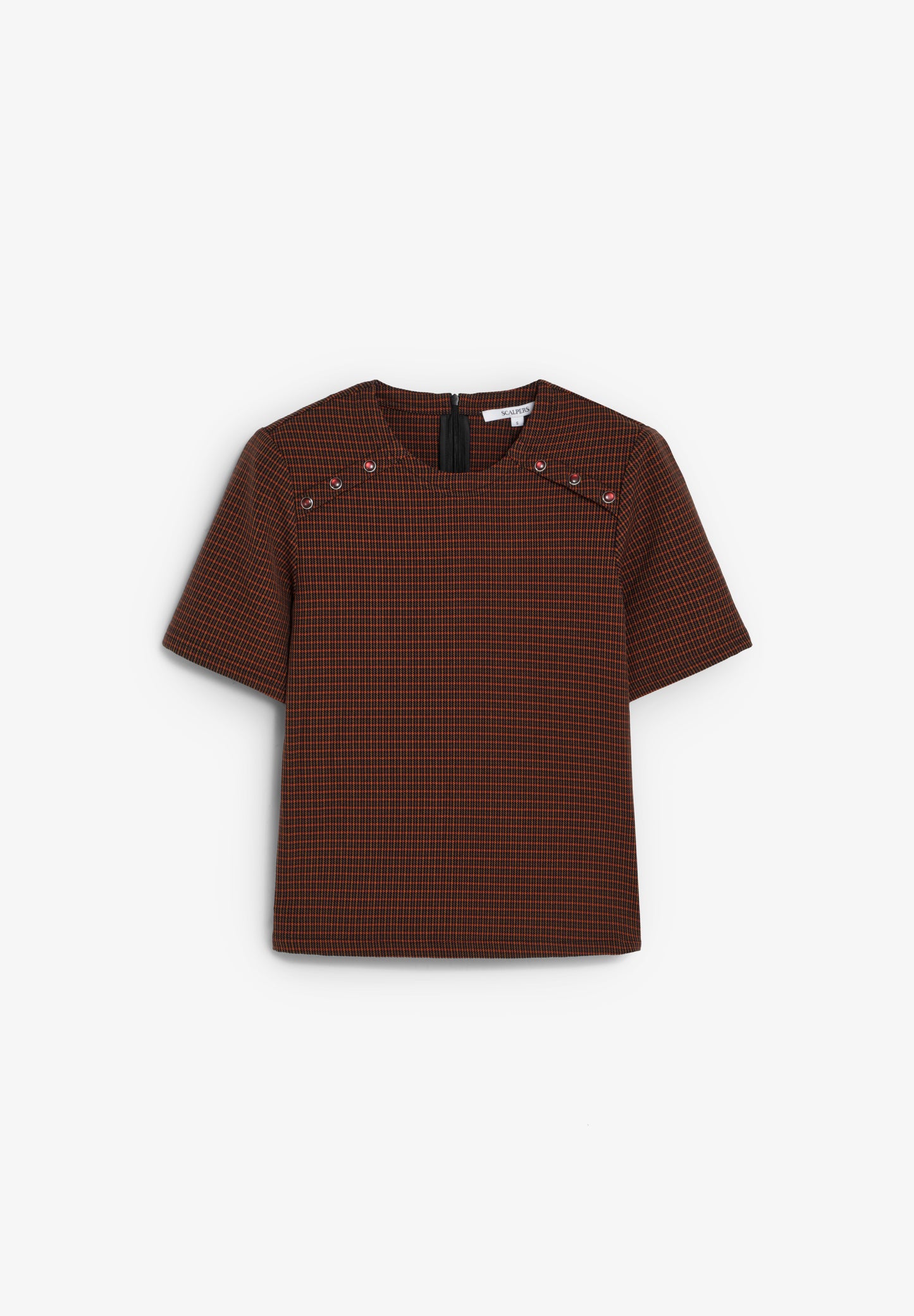 CAMISETA CUADROS DETALLE HOMBROS