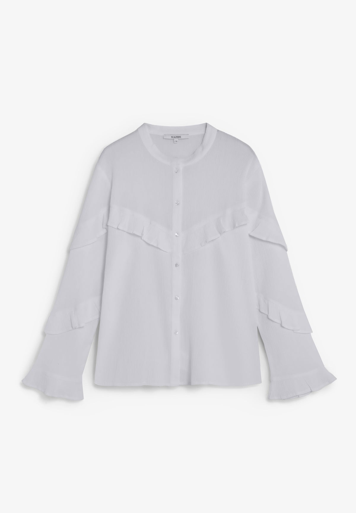 CAMISA VOLANTES CUELLO MAO