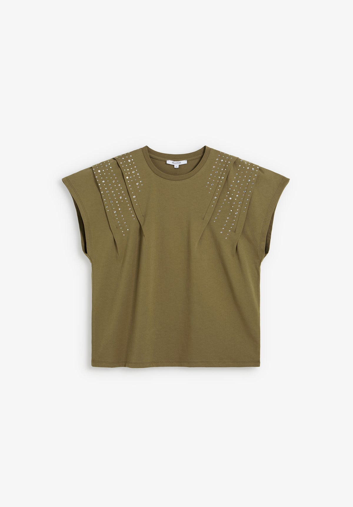 CAMISETA PLIEGUES CON STUDS