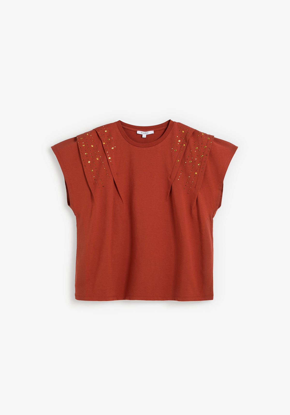 CAMISETA PLIEGUES CON STUDS