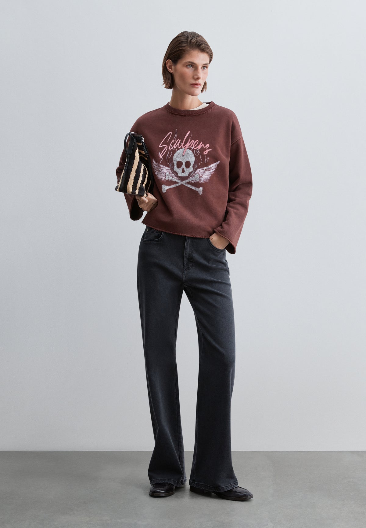 SUDADERA LAVADA ESTAMPADA