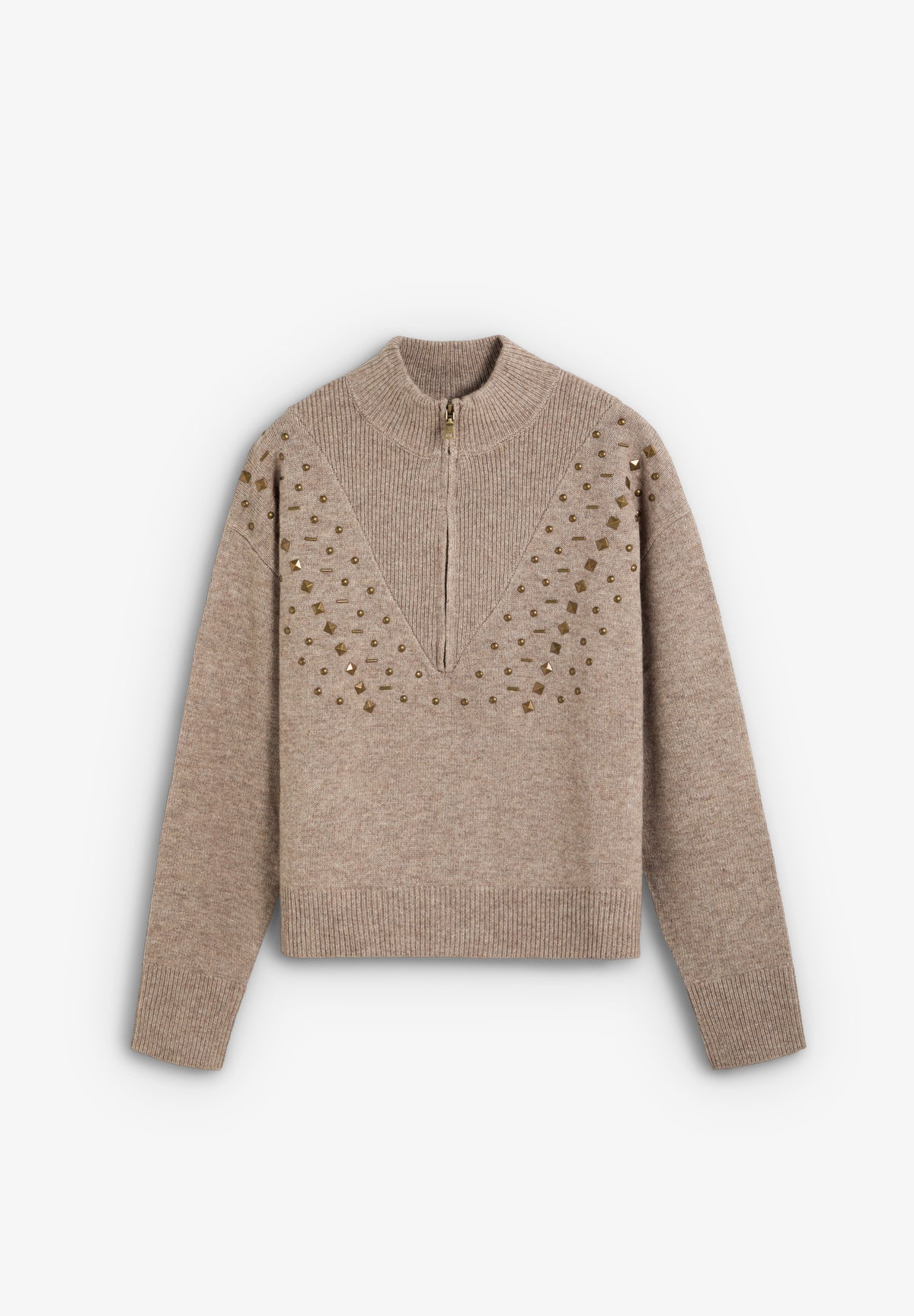 JERSEY HALF-ZIP STUDS