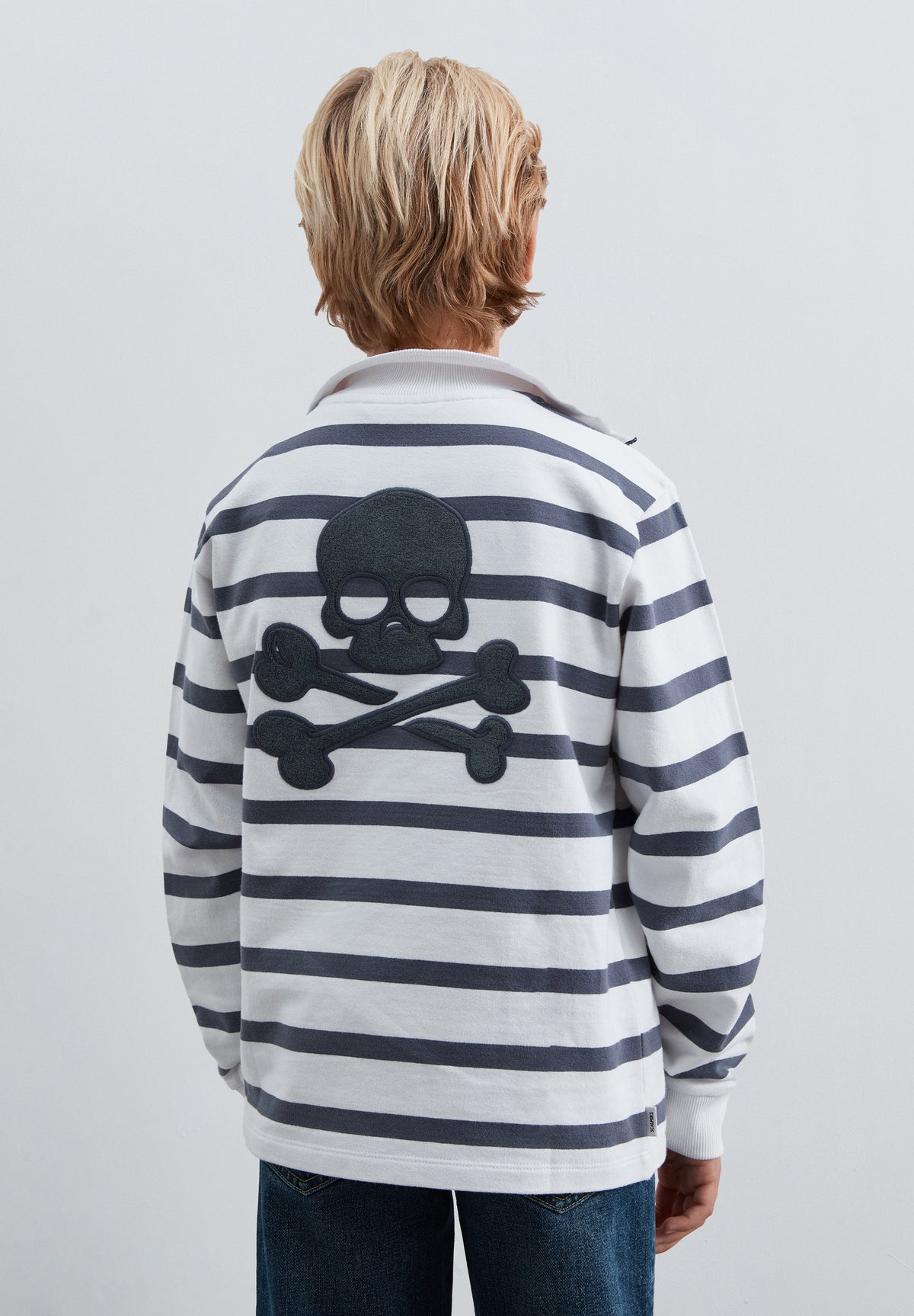 SUDADERA RAYAS CUELLO POLO