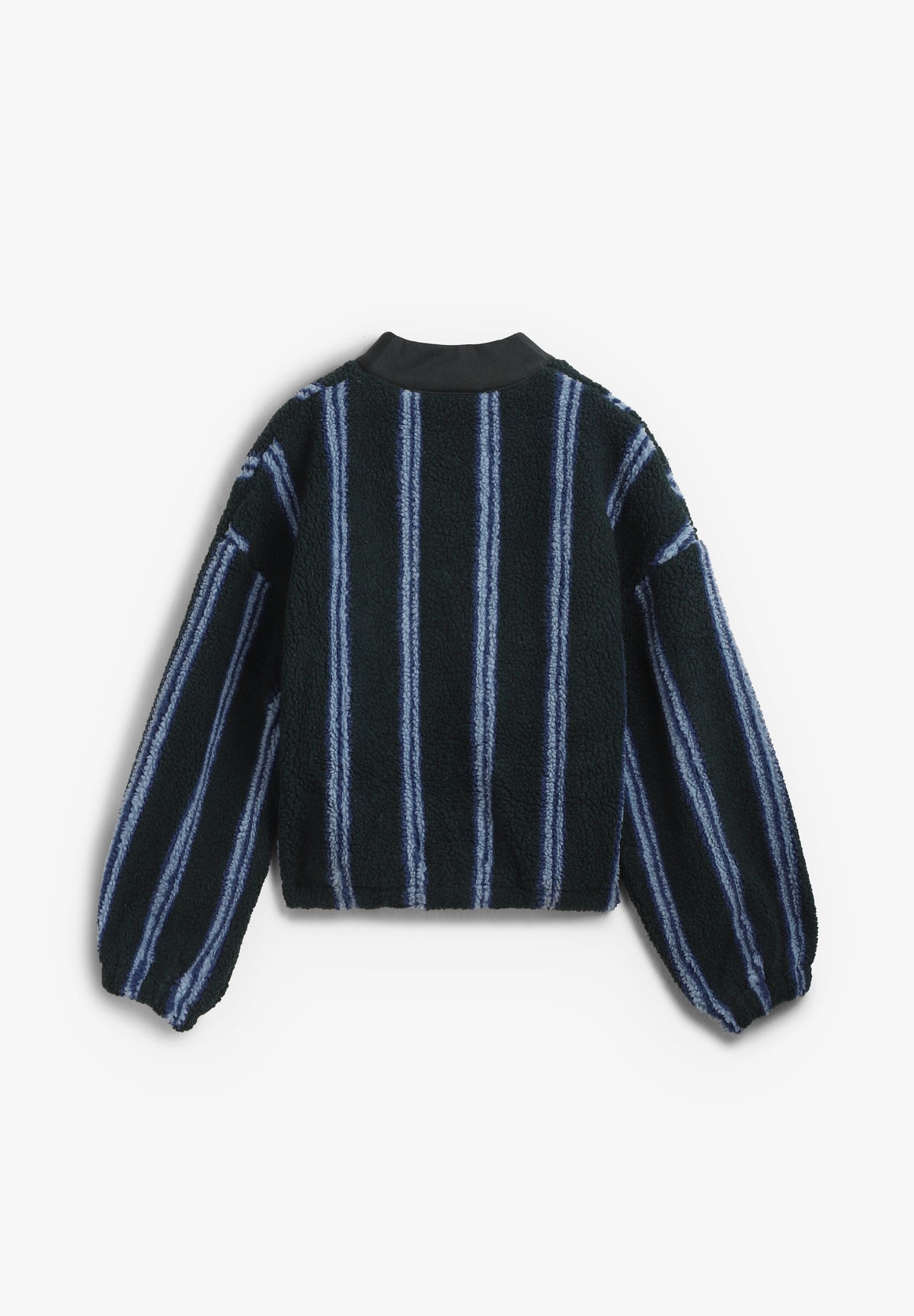 THE TINY BIG SISTER | V NECK STRIPES SHERPA JACKET