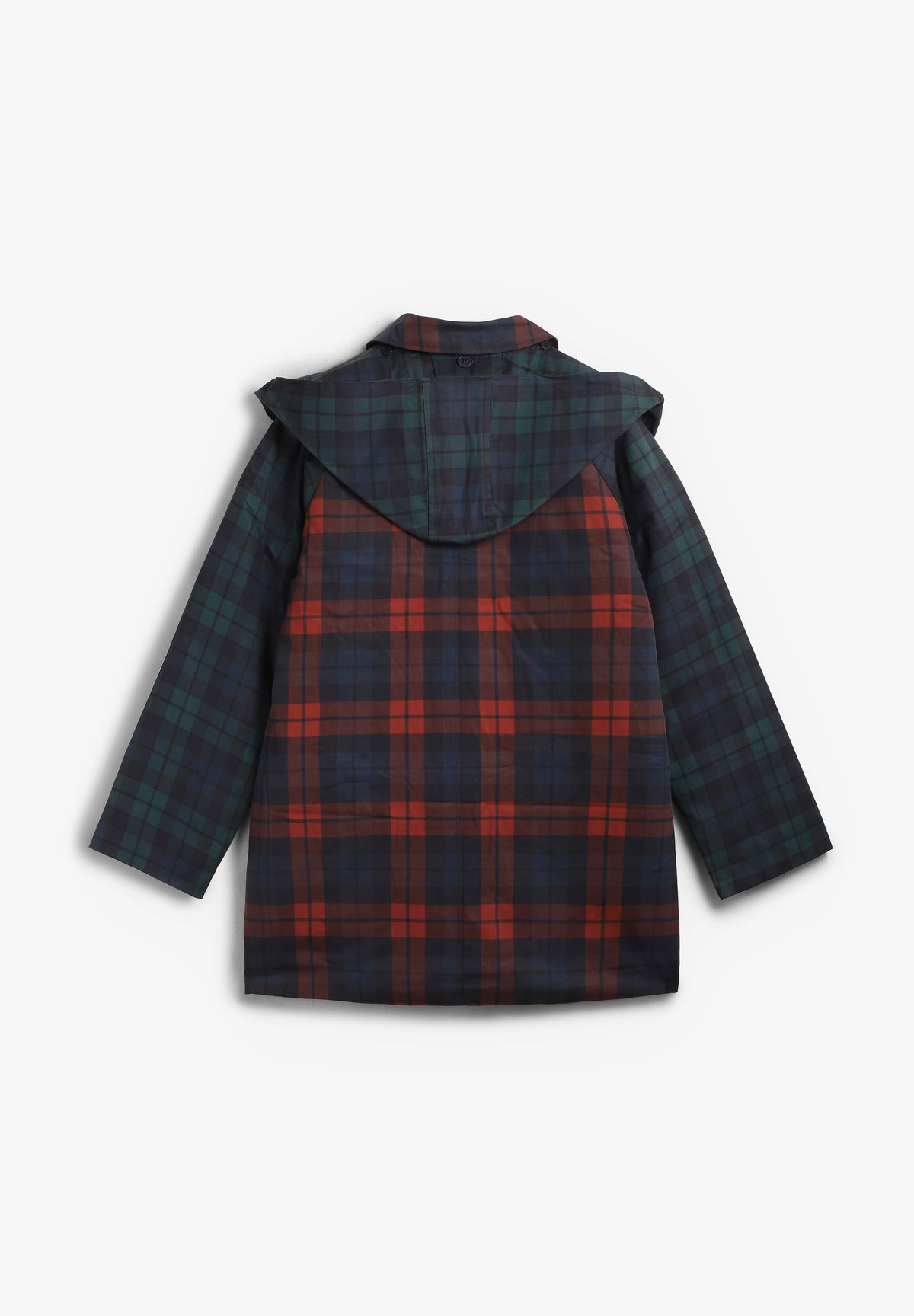 THE TINY BIG SISTER | CHECK HOOD TRENCH COAT