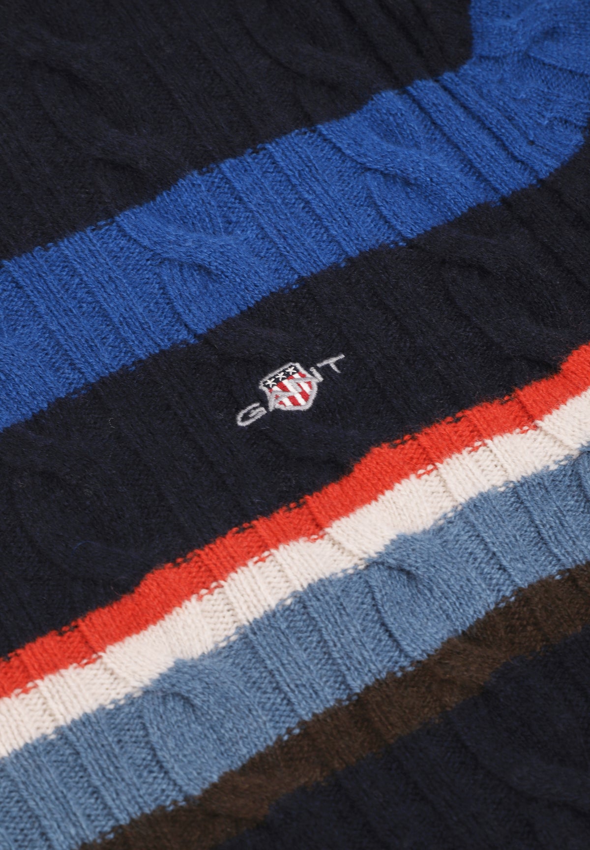 GANT | JERSEY LAMBSWOOL CABLE STRIPED