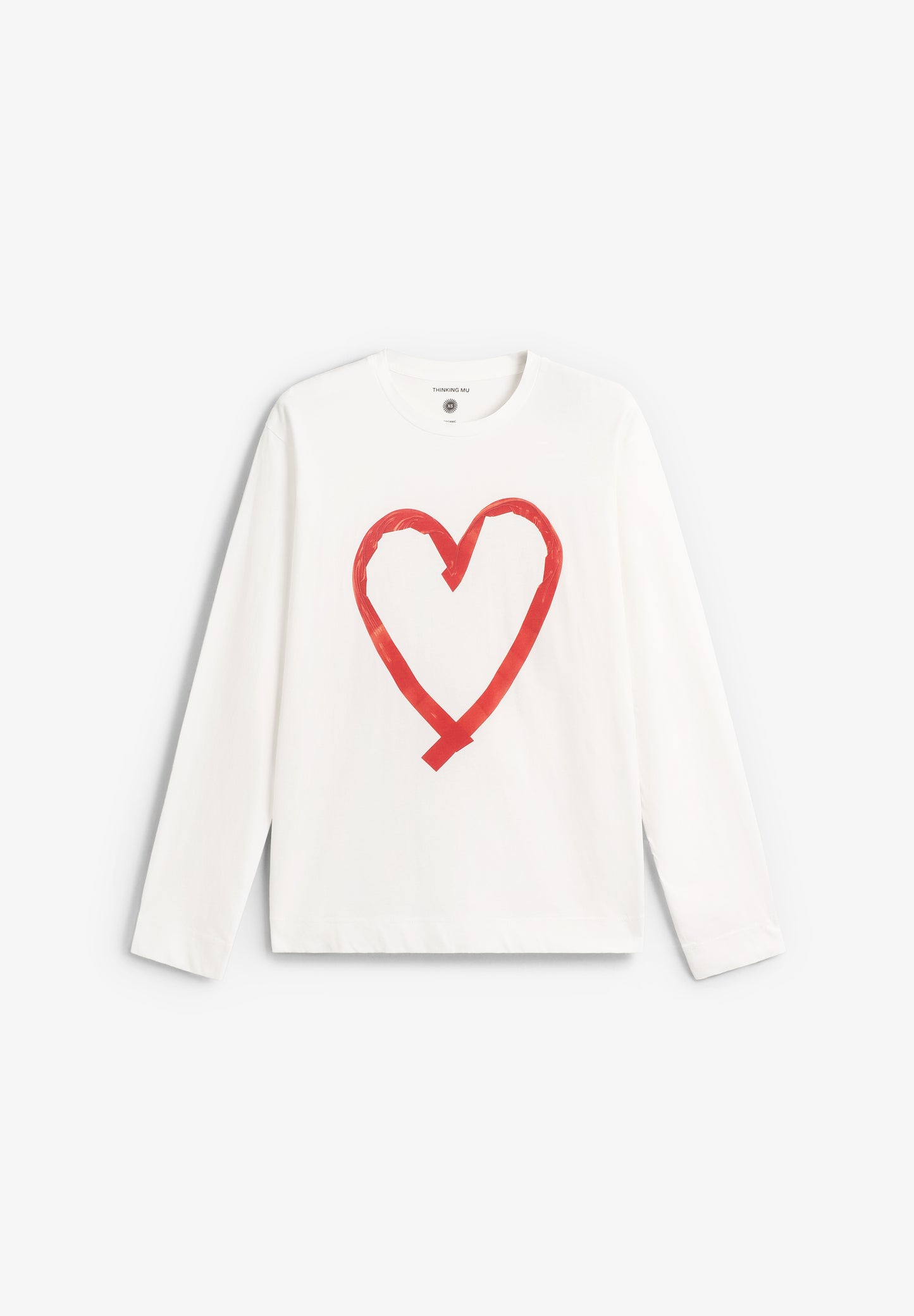 THINKING MU | TAPE HEART WHITE EMILY TEE