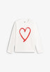 THINKING MU | TAPE HEART WHITE EMILY TEE