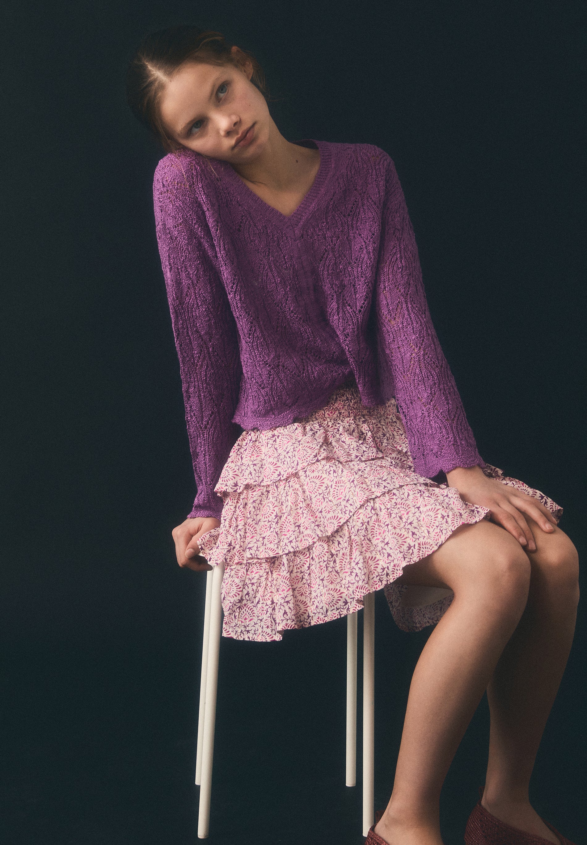 CÁRDIGAN DE PUNTO CALADO