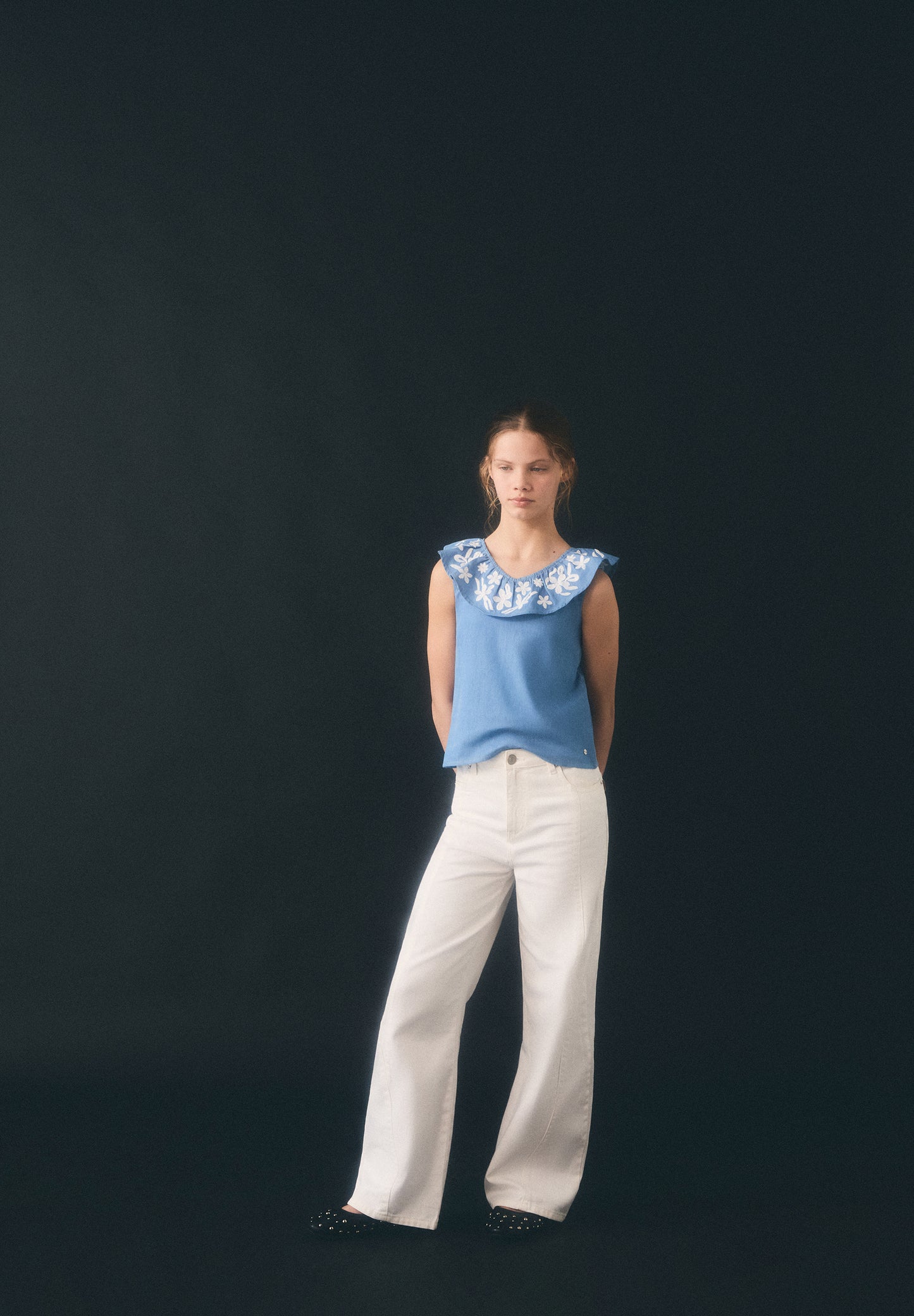 BLUSA DENIM BORDADOS