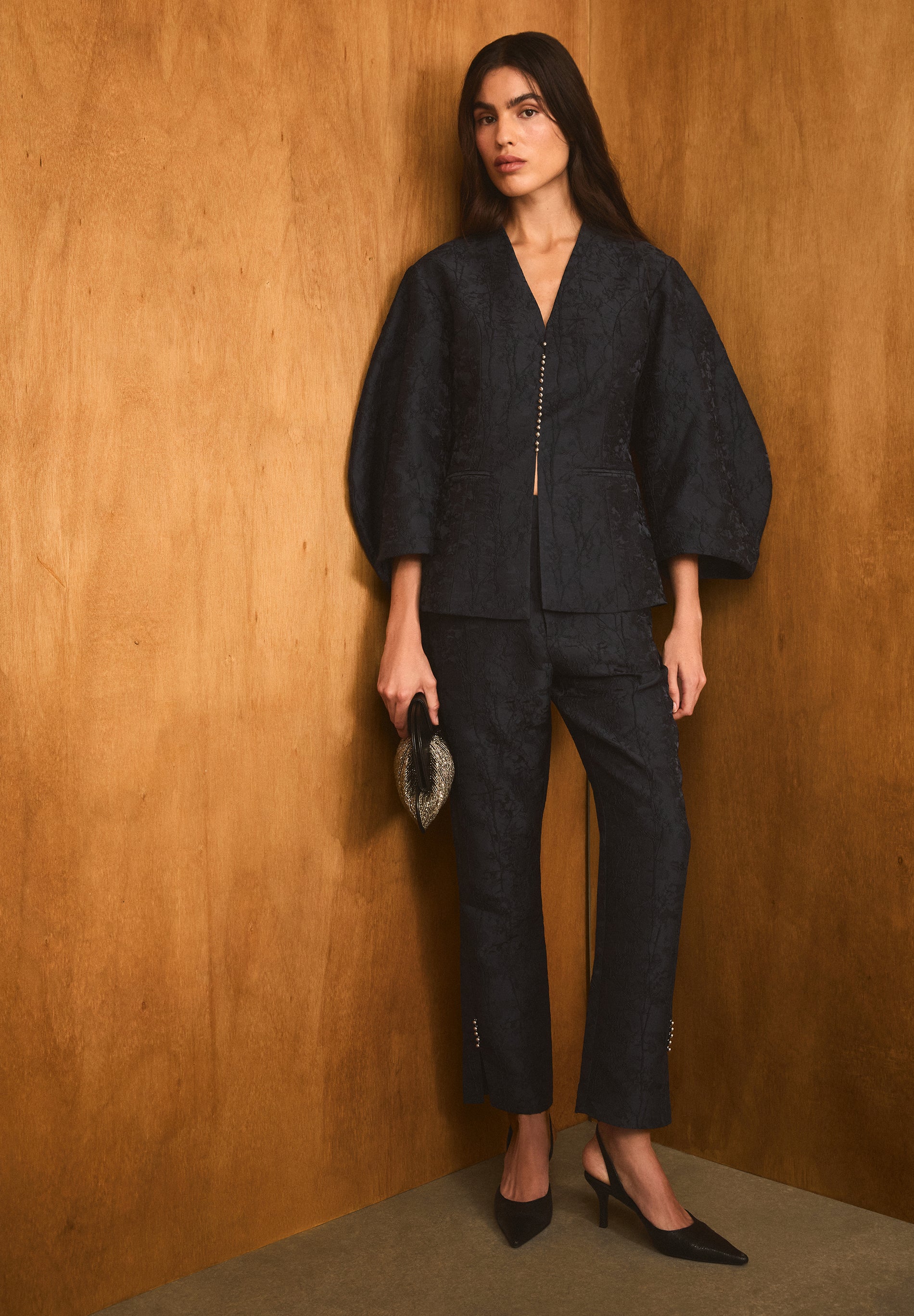 PANTALÓN JACQUARD ANKLE FLARE