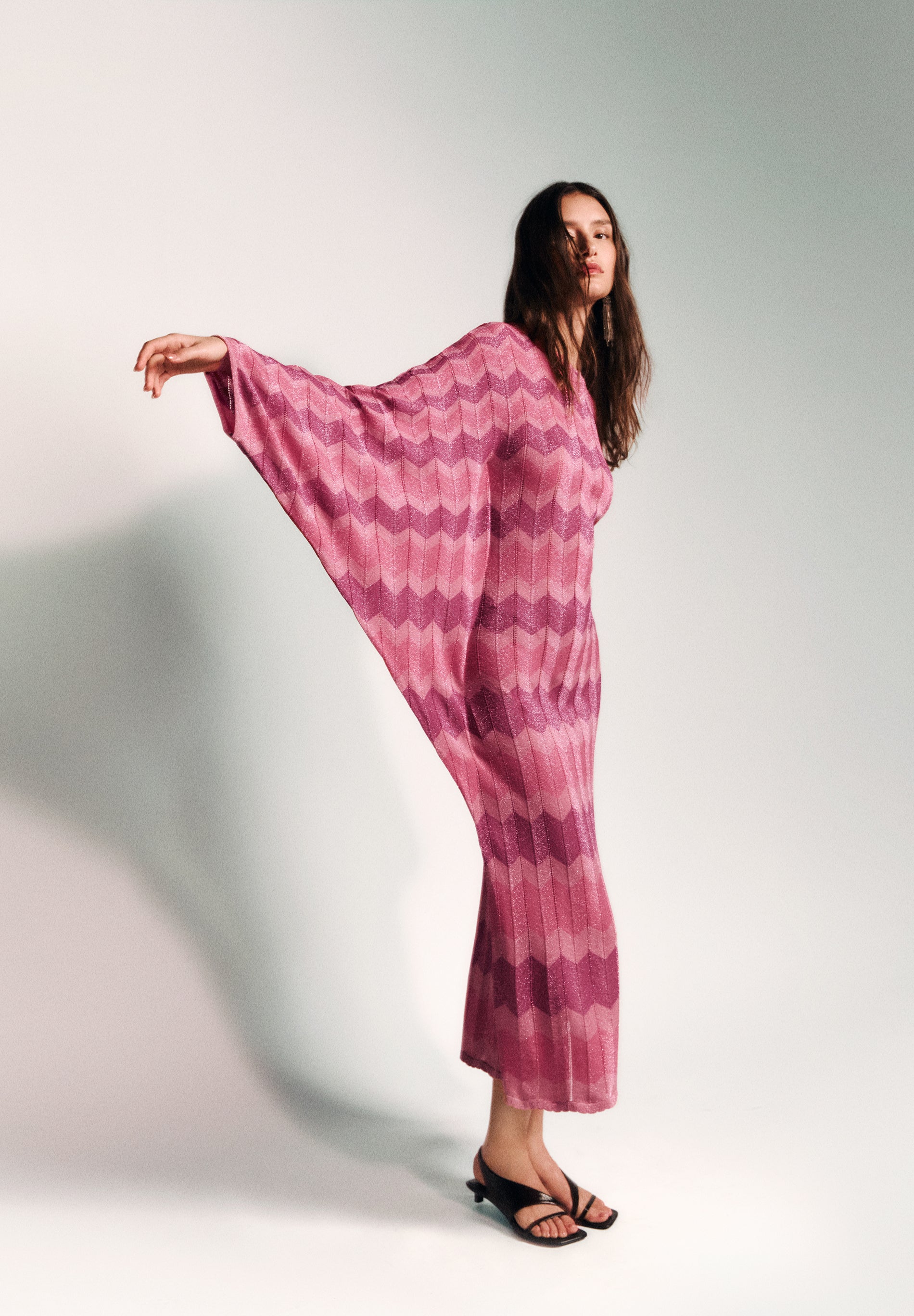 VESTIDO ASIMÉTRICO PUNTO LÚREX