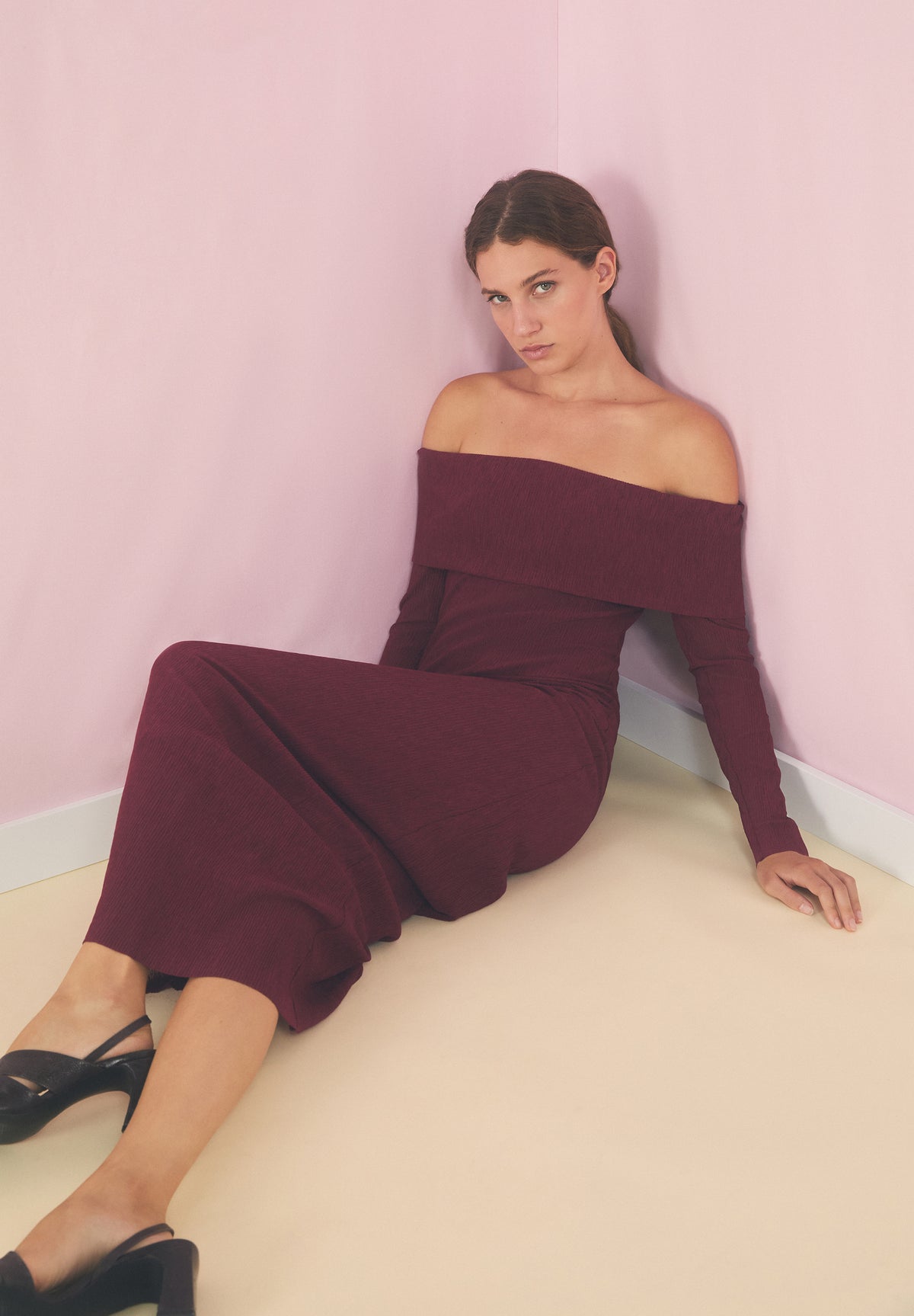 VESTIDO PUNTO ESCOTE BARDOT