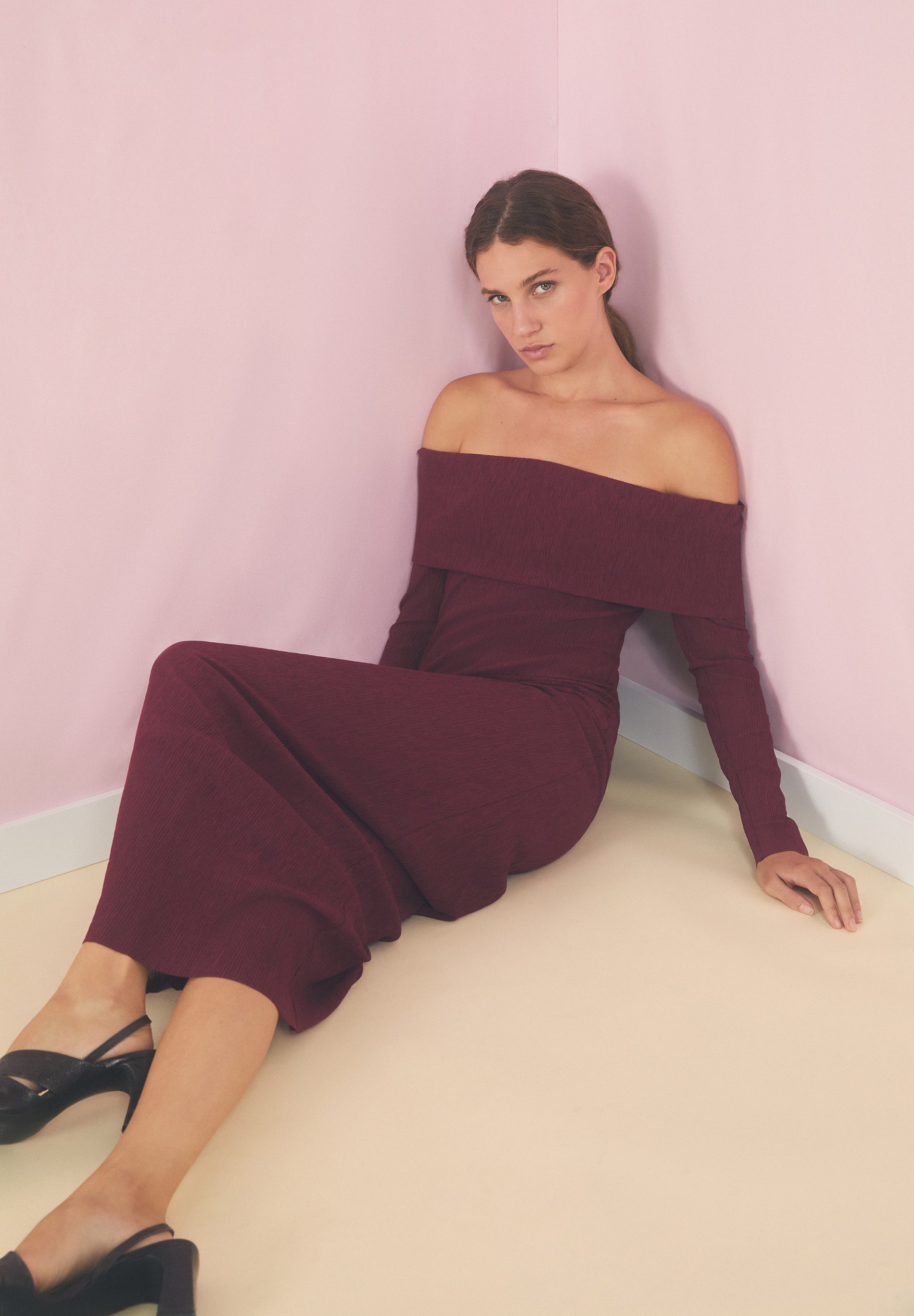 VESTIDO PUNTO ESCOTE BARDOT