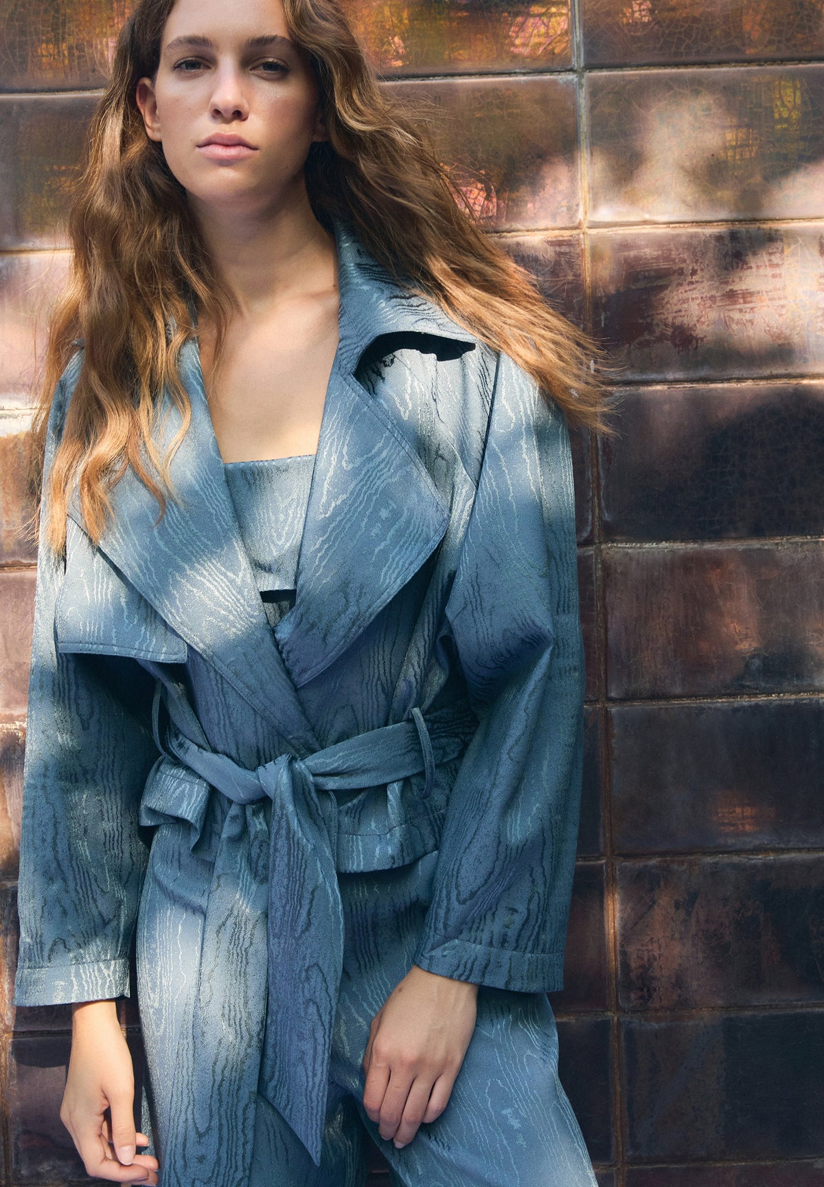 CHAQUETA JACQUARD CINTURÓN
