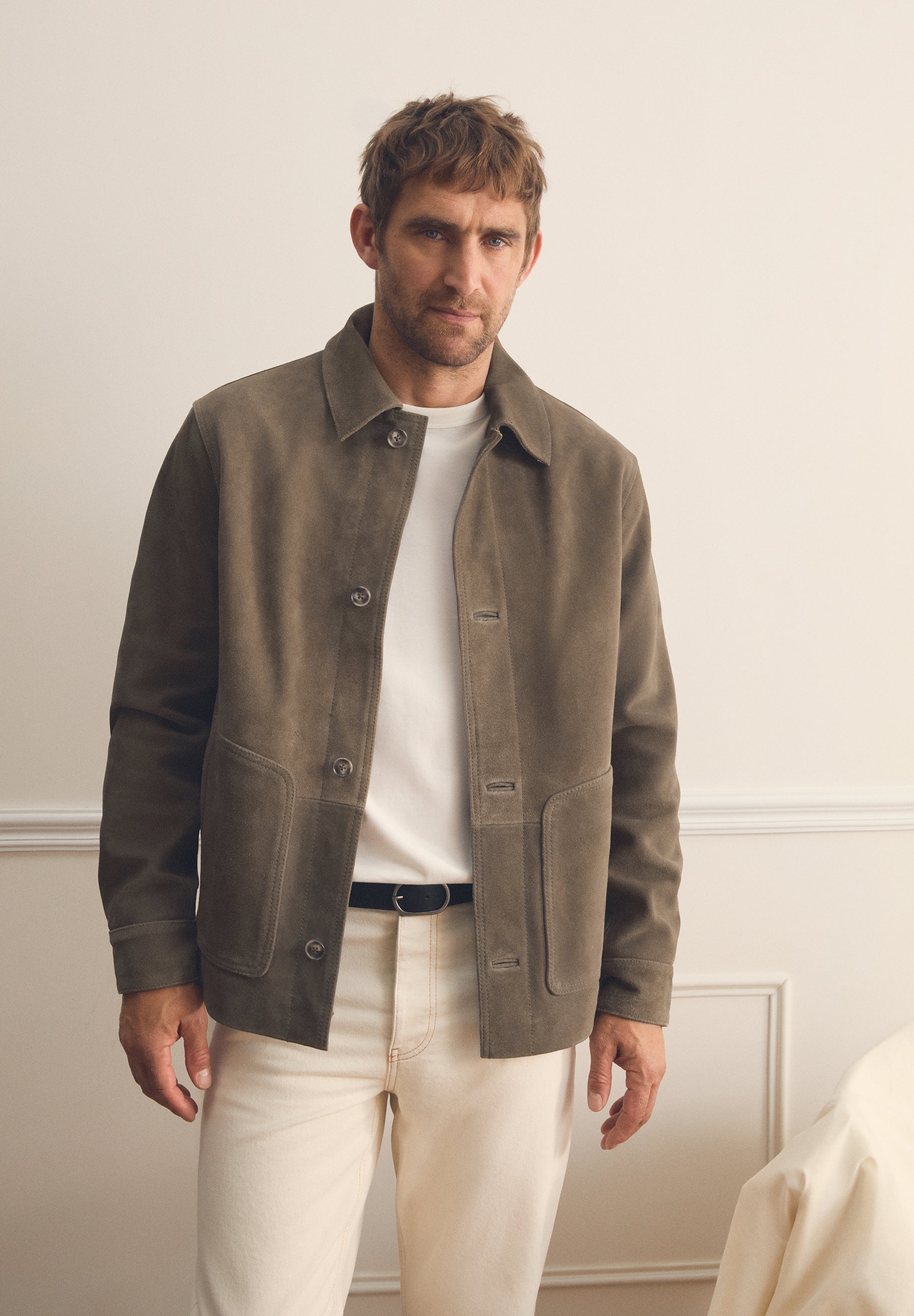 CHAQUETA ANTE CON BOLSILLOS