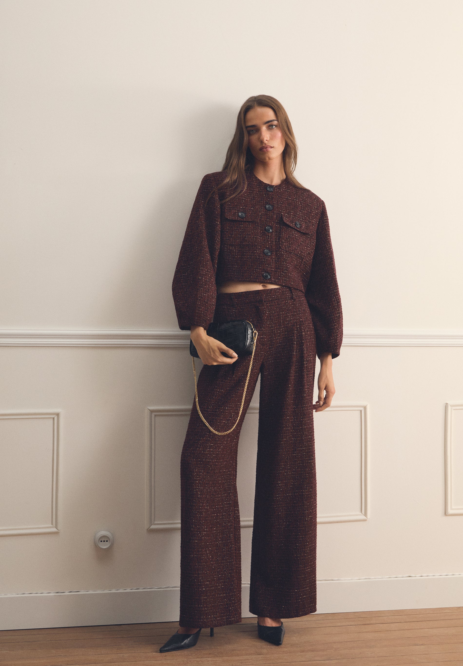PANTALÓN TWEED WIDE LEG