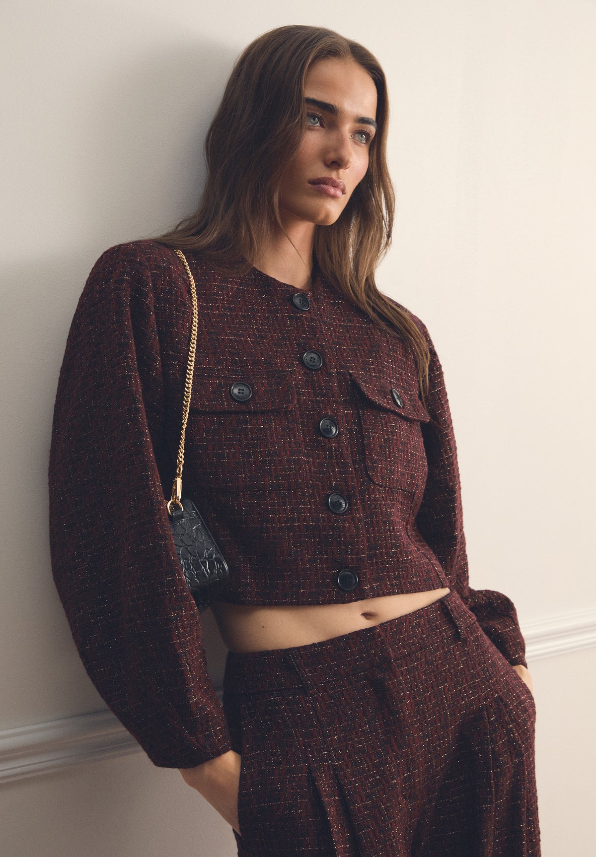 PANTALÓN TWEED WIDE LEG