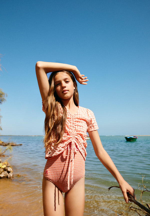 BLUSA VICHY FRUNCE
