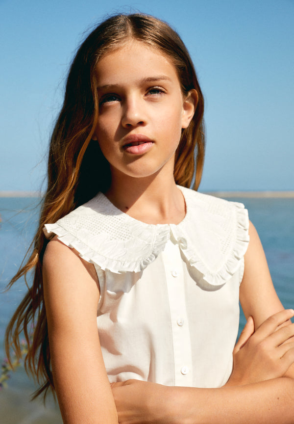 BLUSA CUELLO VOLANTE